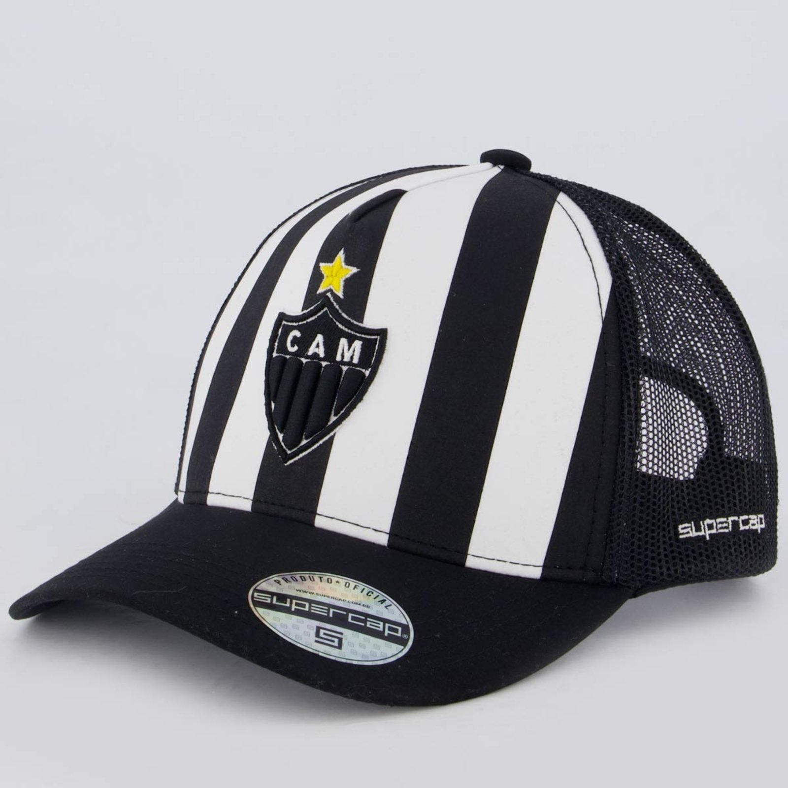Boné Atlético Mineiro Trucker Americano Preto e Branco