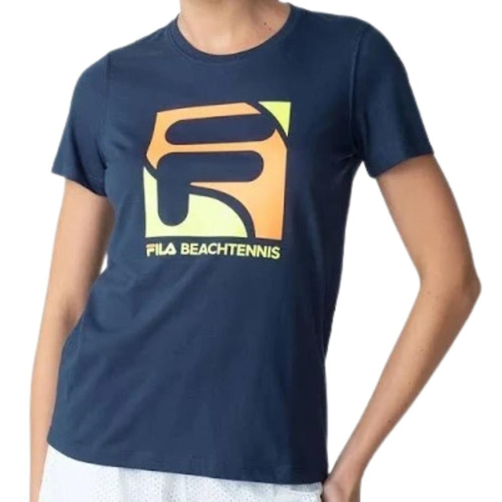 Vista 2 Camiseta Feminina Fila Beach Tennis Marinho azul Fila azul