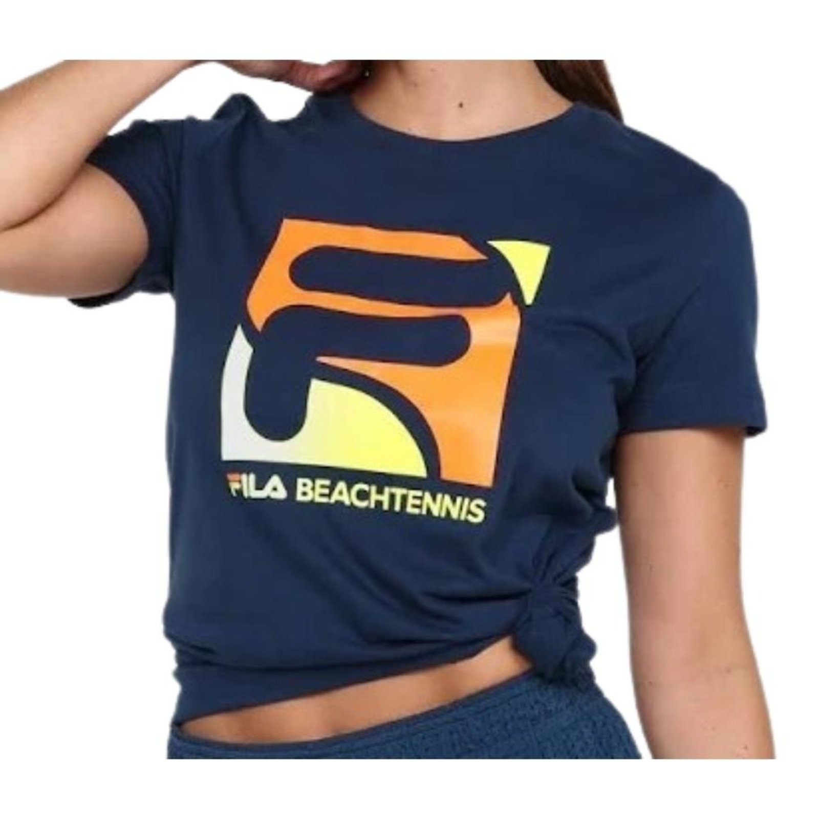 Vista 3 Camiseta Feminina Fila Beach Tennis Marinho azul Fila azul