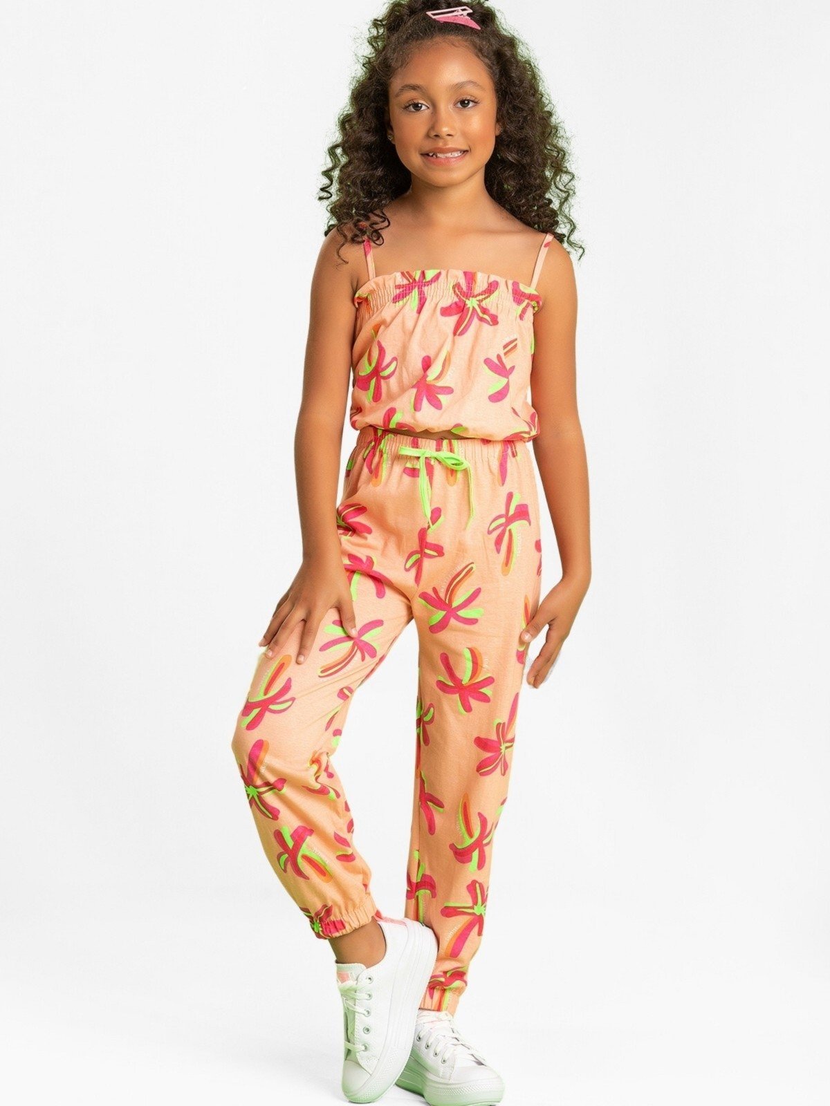 Vista 2 Infantil - Conjunto Platinum Coqueiros Vibrantes Miniature Kids coral Miniature Kids coral