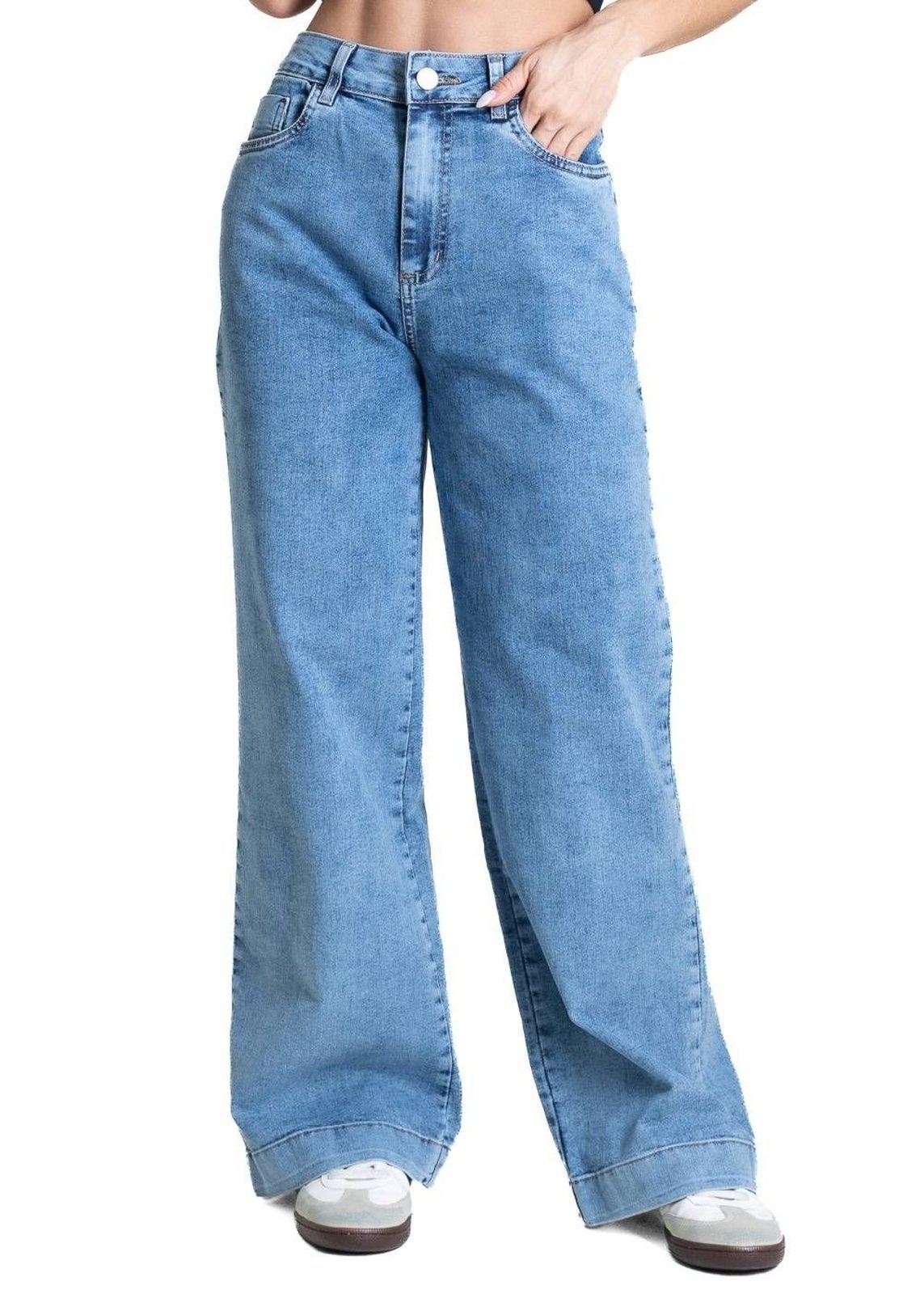 Calça Jeans Sawary Wide Leg Petit - 284339 - Azul - Sawary