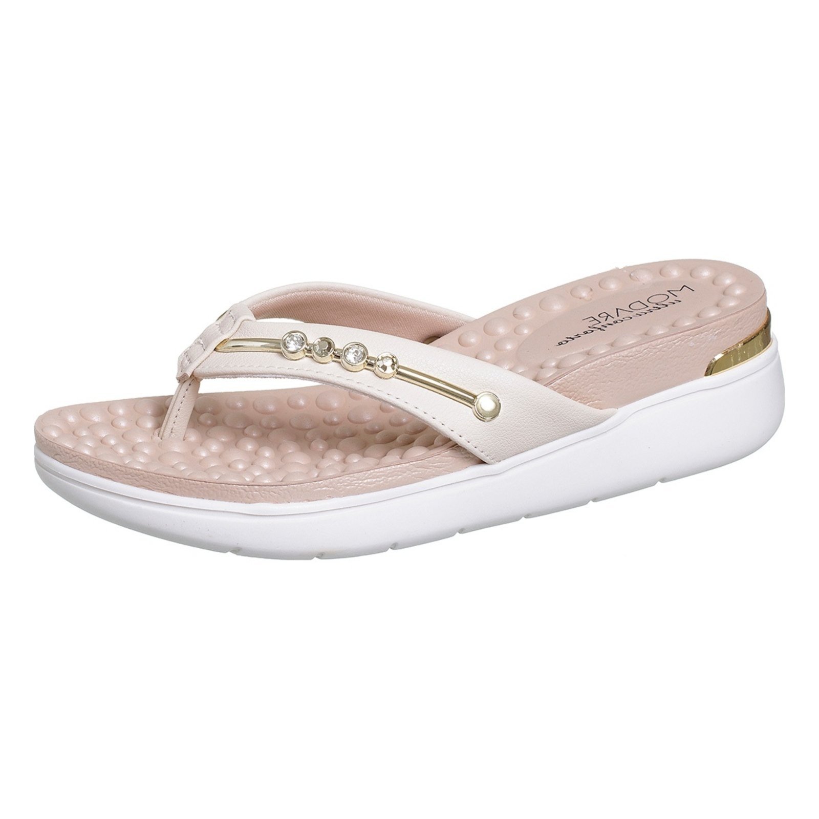 Chinelo Plataforma Sandália Ortopédico Modare Bege