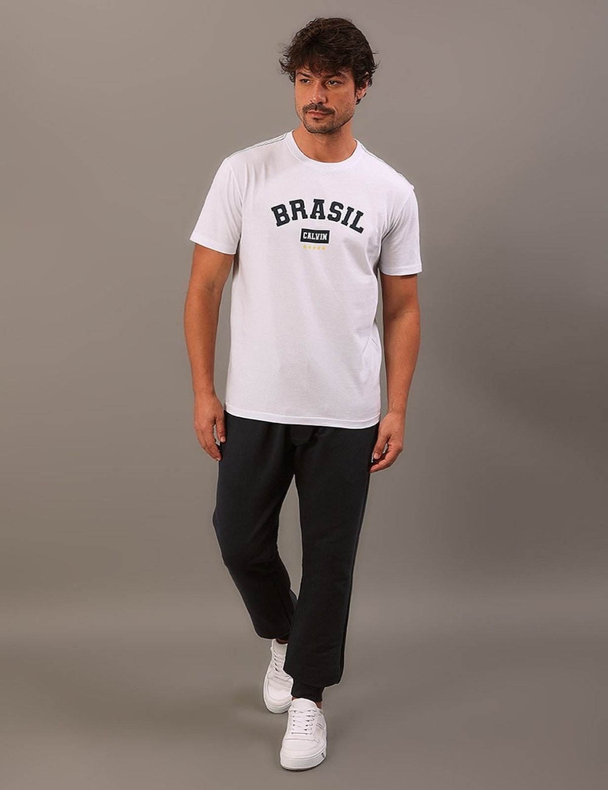 Calça de Moletom Calvin Klein Jeans Masculino Calvin Klein Copa - Marinho Calvin Klein Jeans