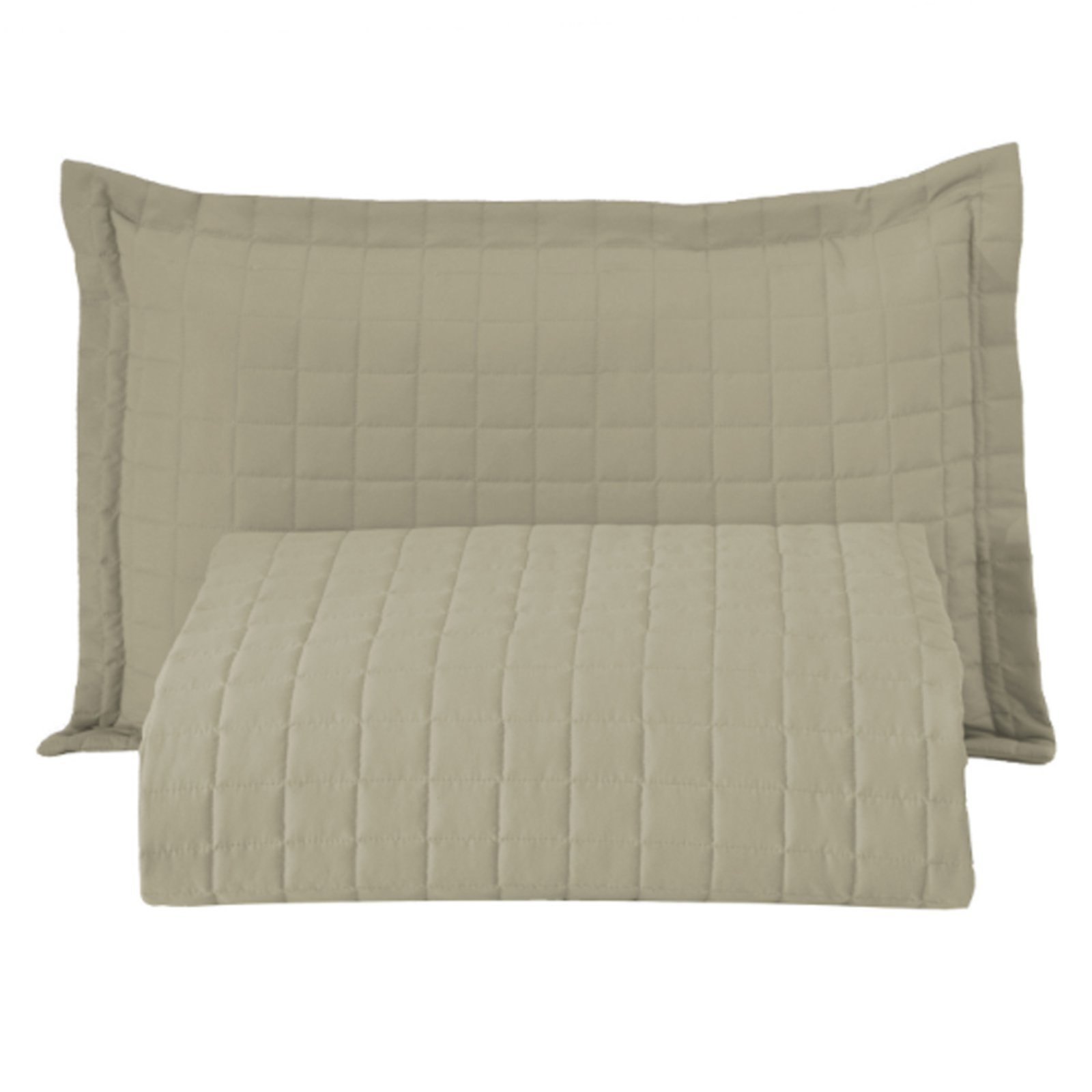 Kit Cobre Leito Colcha Casa Scarpa Bellini Solteiro Dupla Face Percal 300 Fios Textura Matelassê 2 Peças - Bege