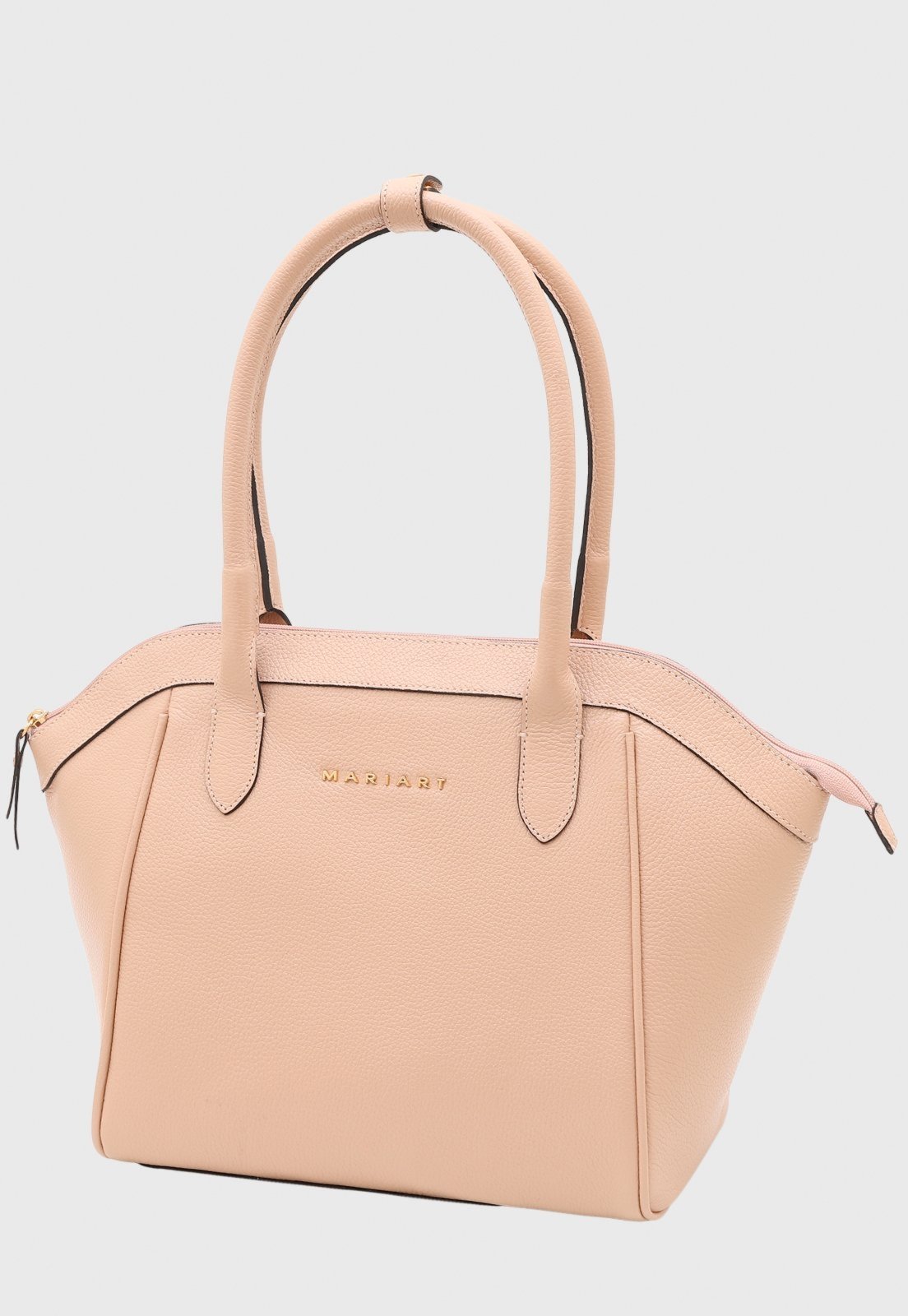 Vista 2 Bolsa Shoulder Couro Mariart Petúnia Creme bege bege