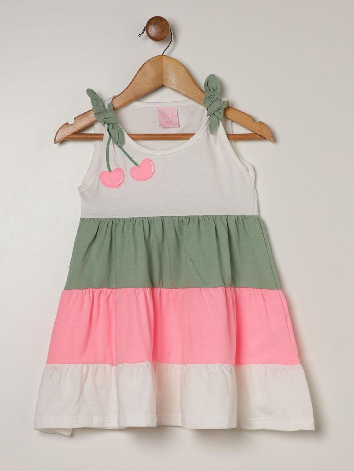 Vestido Meia Malha Bordado Para Menina - ROSA