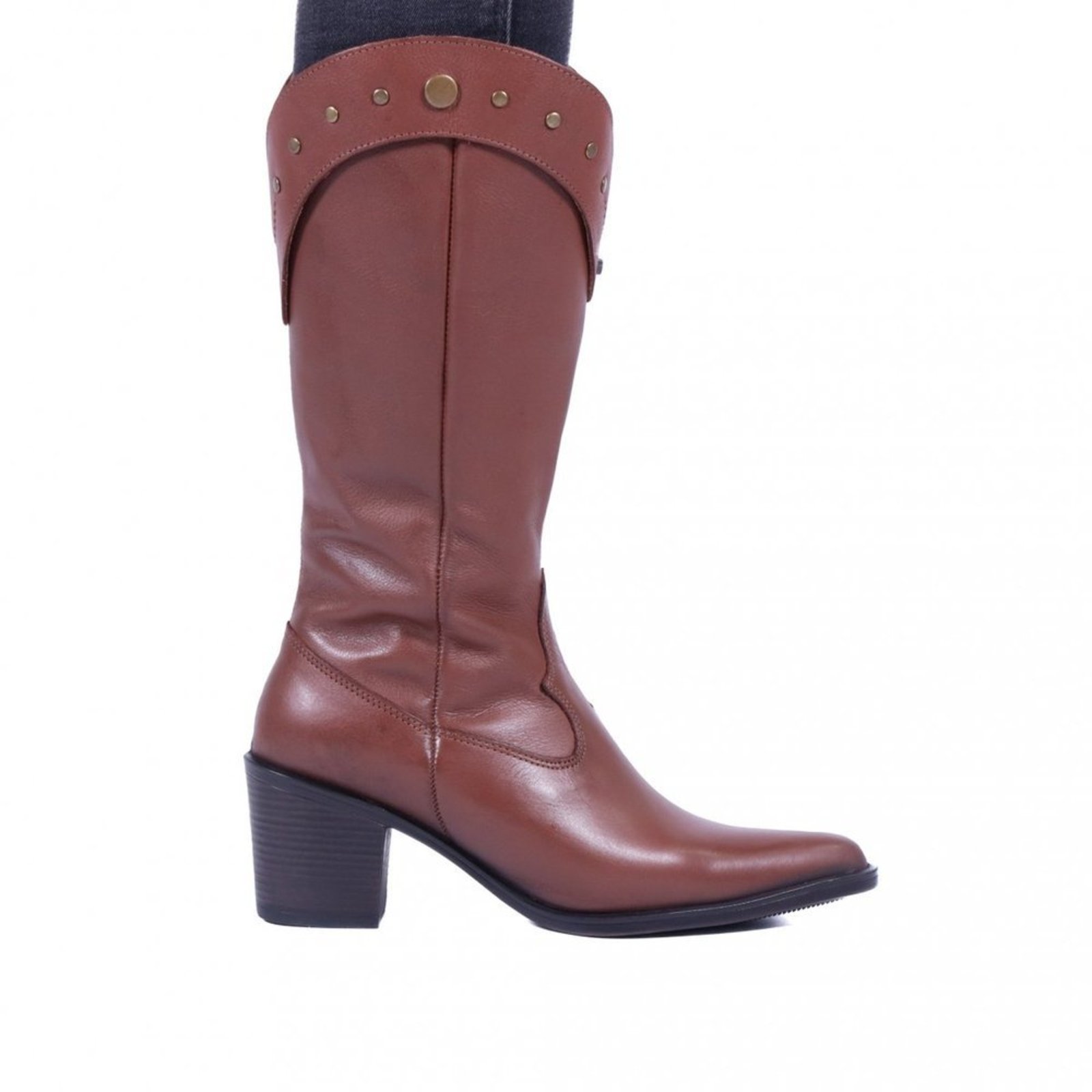 Bota Country Feminina Em Couro Cano Médio com Franja Nwe030 Zariff Marrom