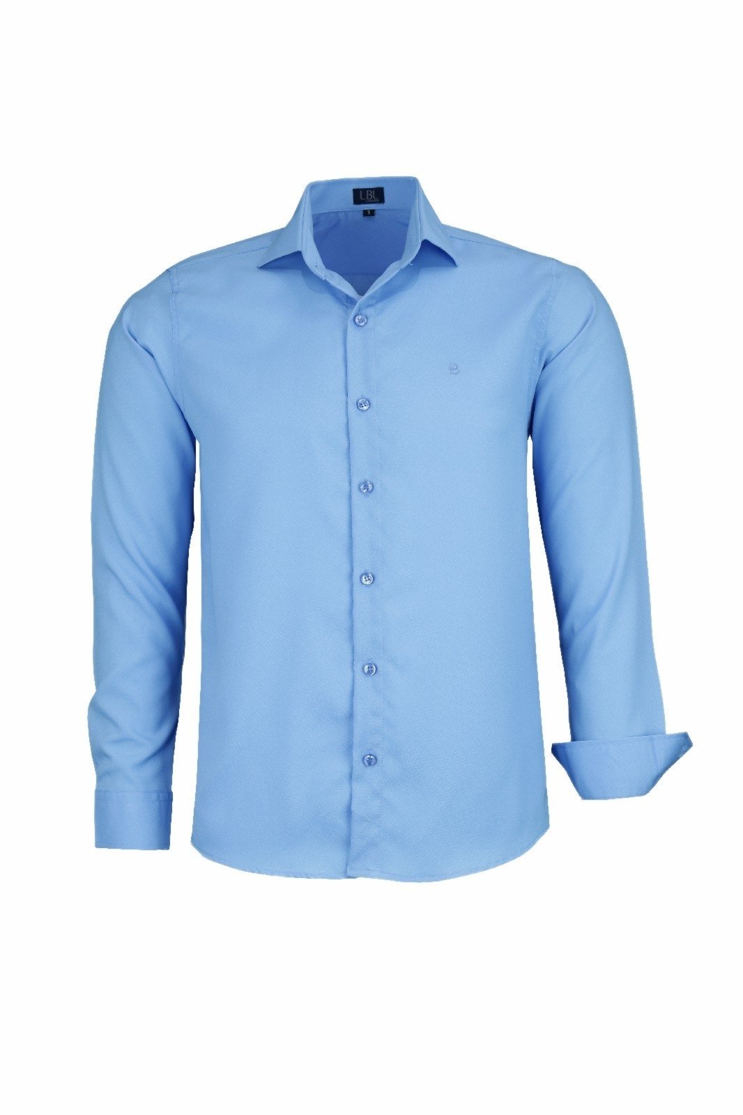 Camisa Manga Longa Lbl Comfort 100% Poliéster Azul Medio 3015