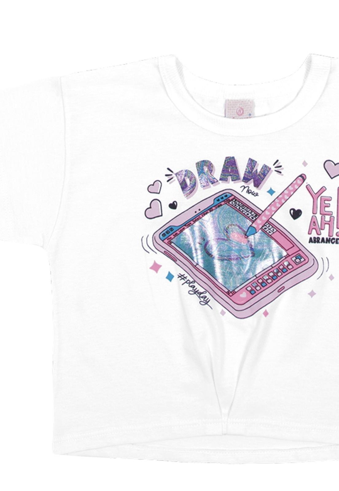 Vista 3 Infantil - Blusa Estampado Abrange Colorittá branco Colorittá branco