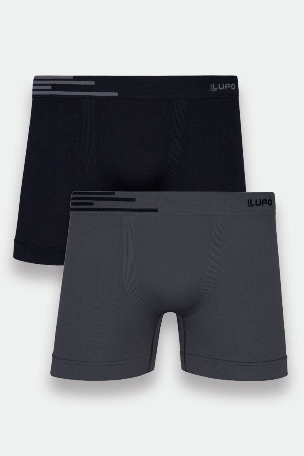Kit 2 Cuecas Lupo Microfibra Sem Costura Preto e Grafite