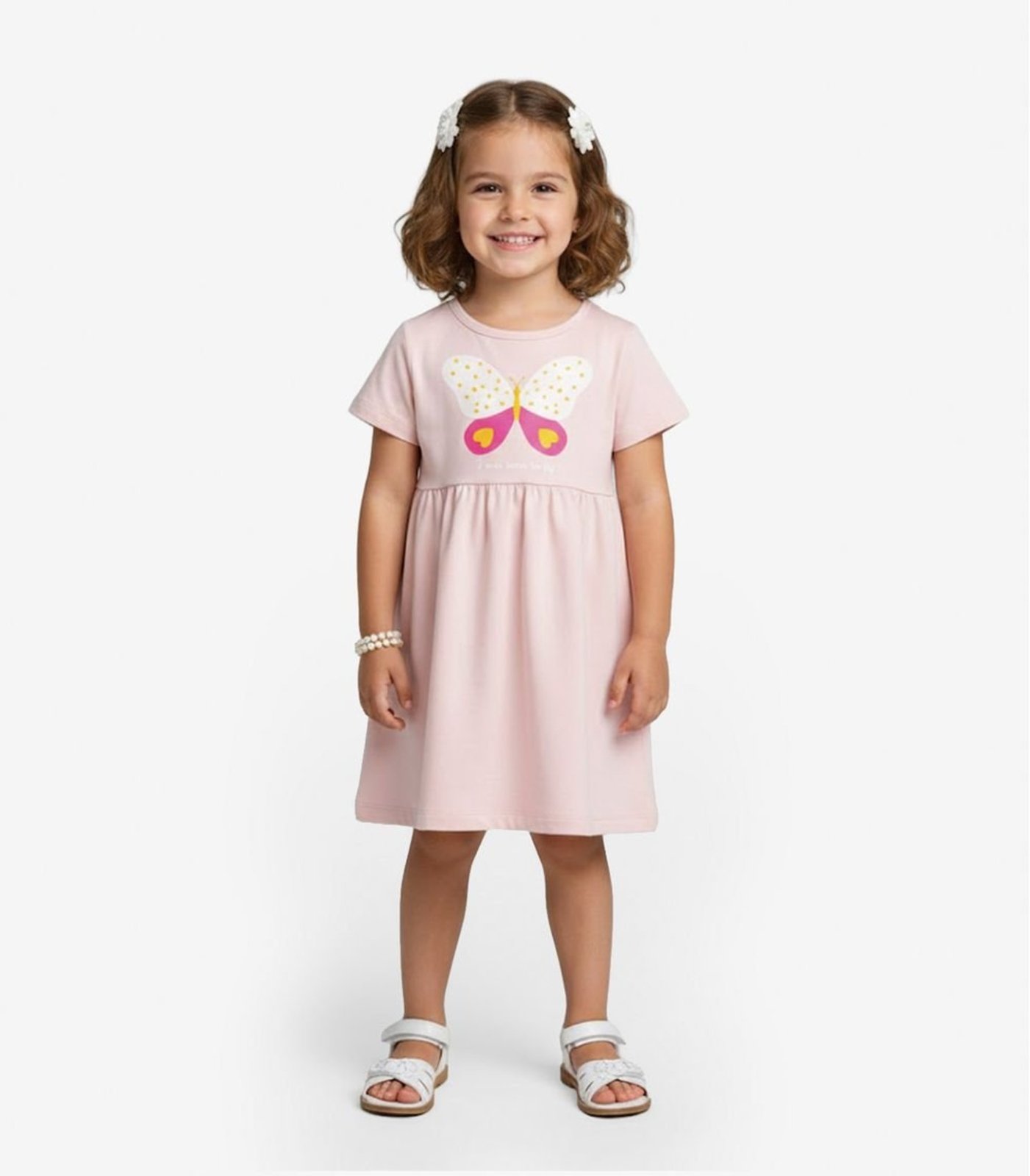 Vista 2 Infantil - Vestido em Molecotton Select cinza Select cinza