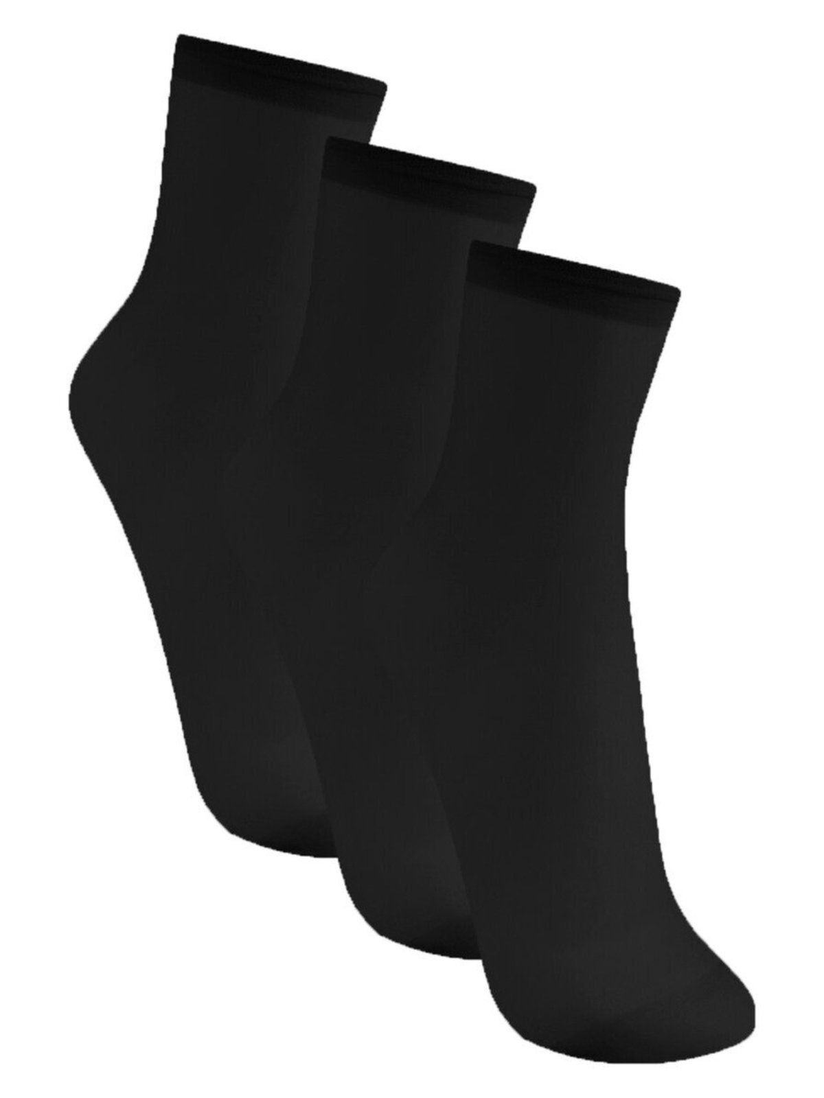 Kit com 3 Meias Soquete Fio 20 Trifil 6126 Preto