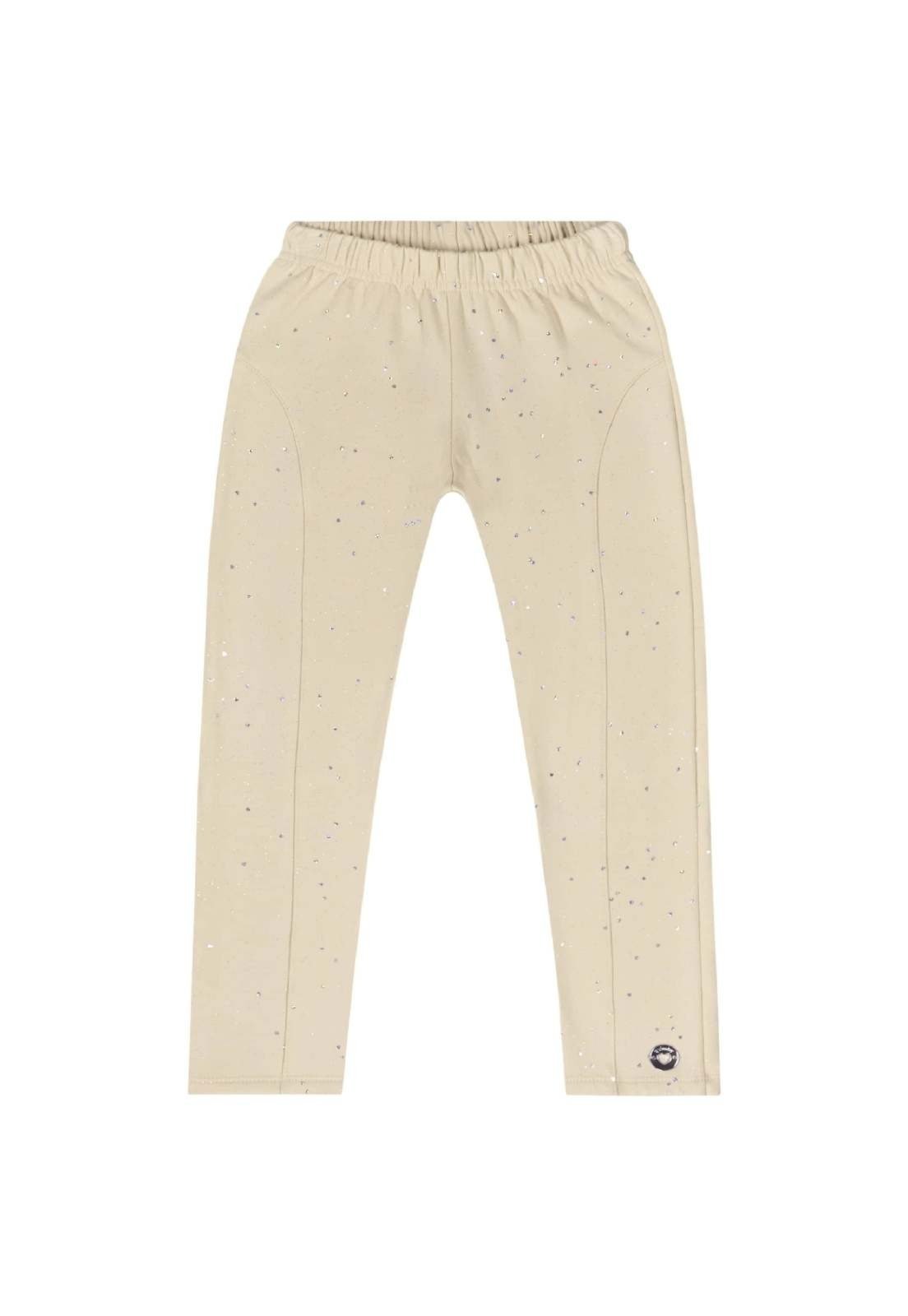 Vista 3 Infantil - Calça Legging com Glitter Quimby bege Quimby bege