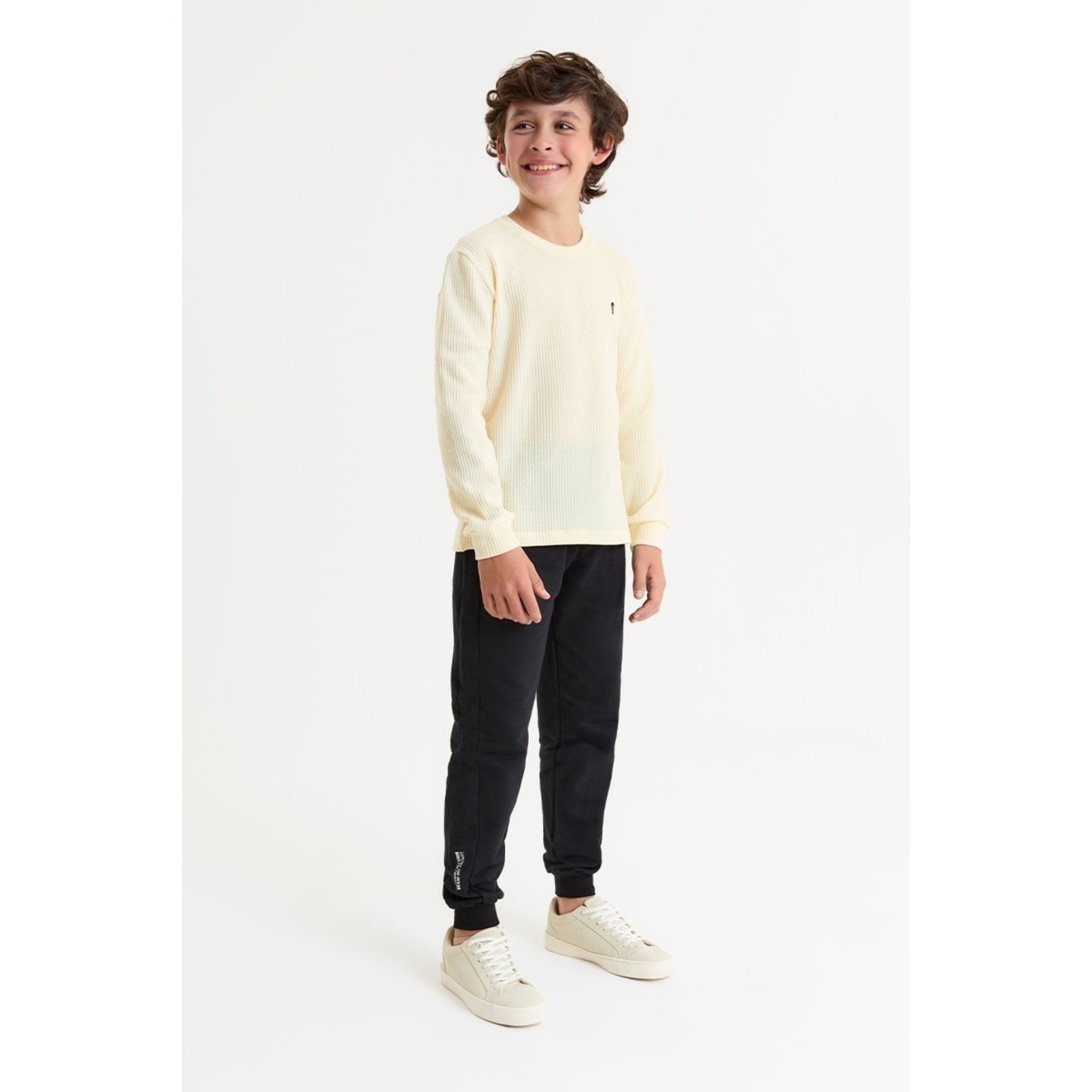 Infantil - Conjunto Masculino com Camiseta e Calça em Moletinho Confortável