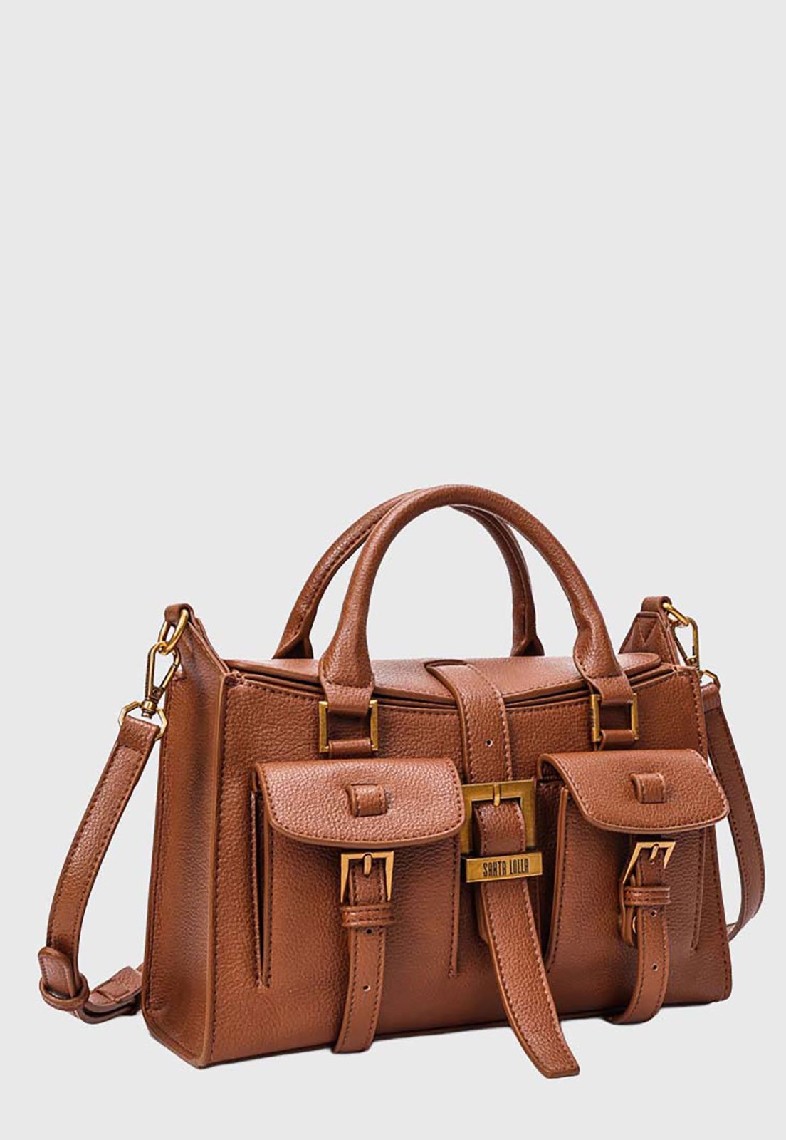 Bolsa Feminina Santa Lolla Estruturada Alça Dupla Marrom