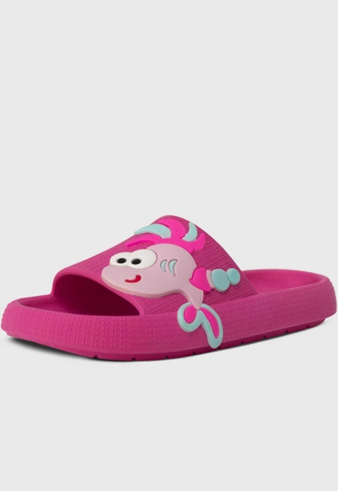Vista 2 Infantil - Chinelo Nuvem Popidi Menina Peixe verde Pópidí verde