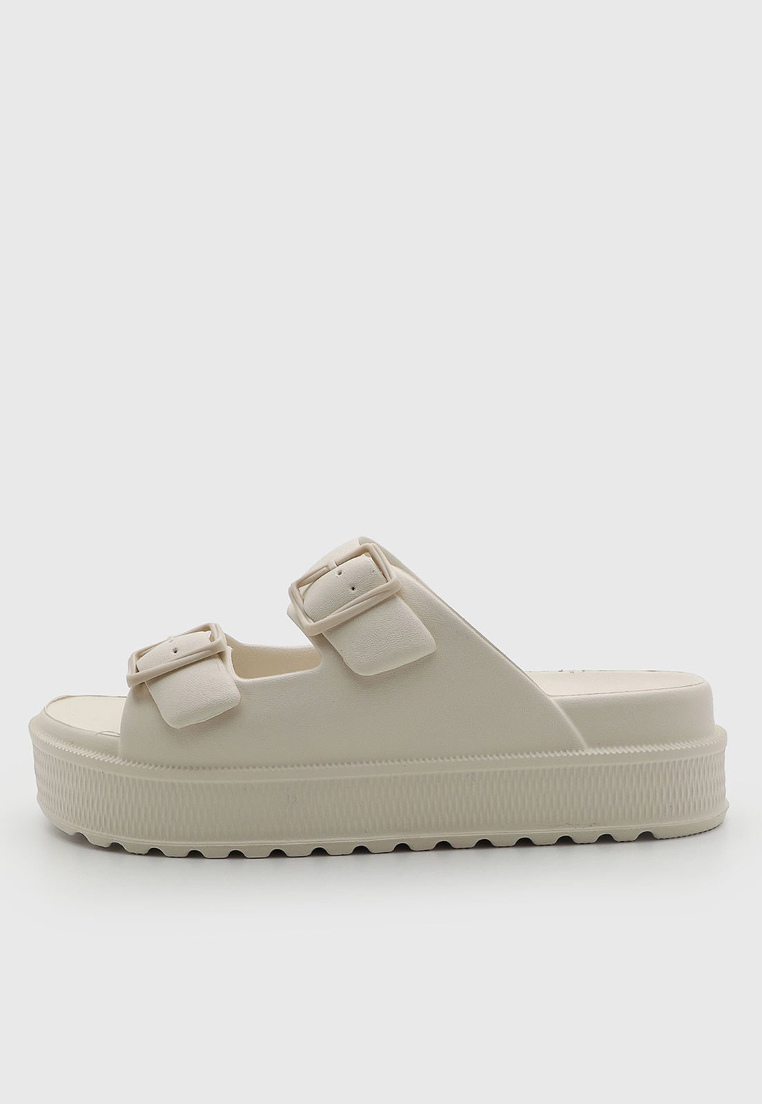 Sandália Feminina Moleca Duas Tiras Off-White