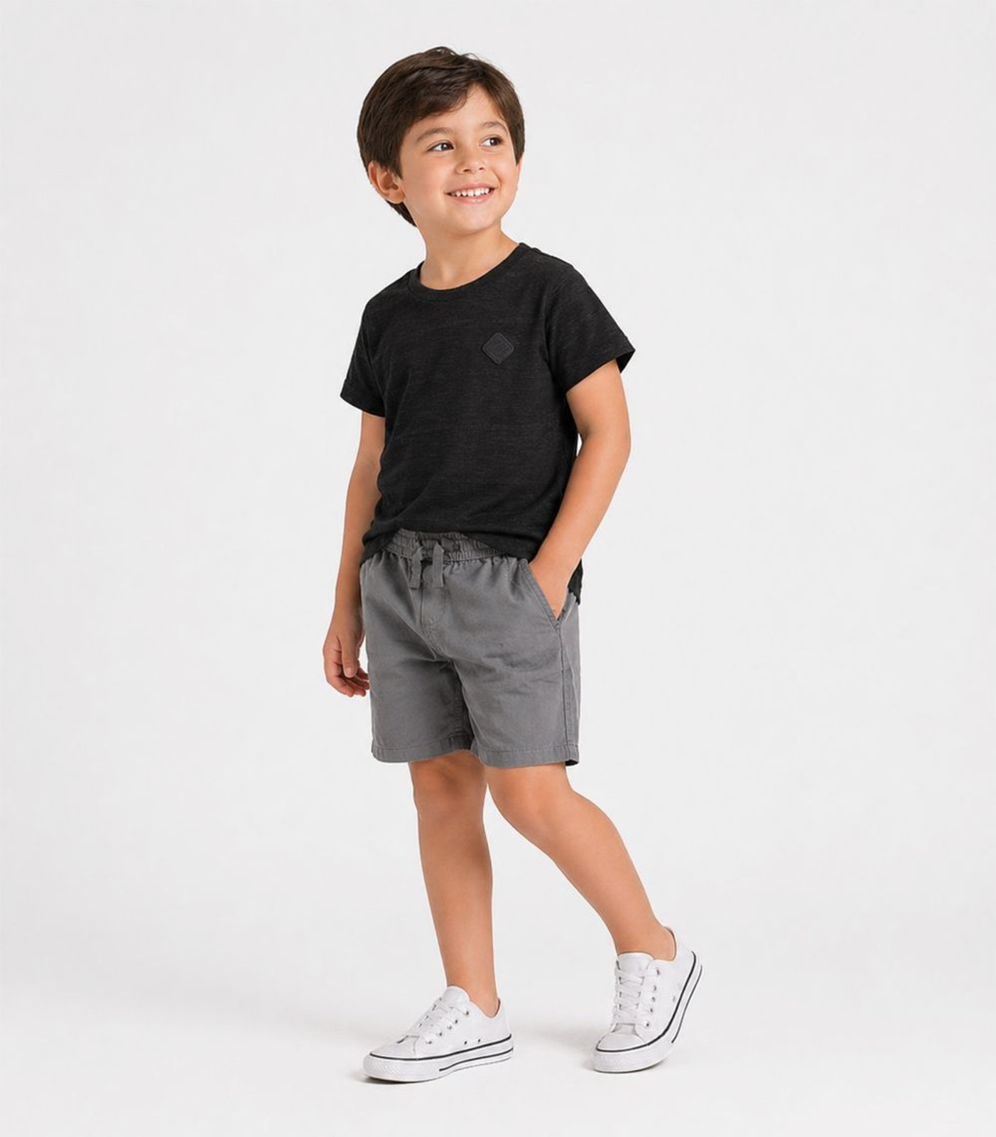 Infantil - Conjunto Menino Curto Meia Malha Select Preto