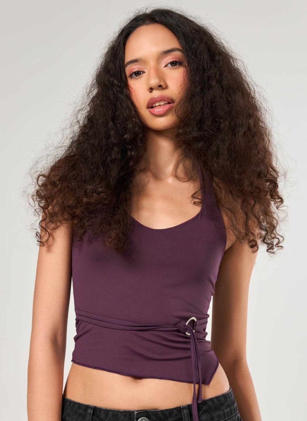 Vista 2 Blusa Poliamida Aviamento Amarração Youcom roxo Youcom roxo