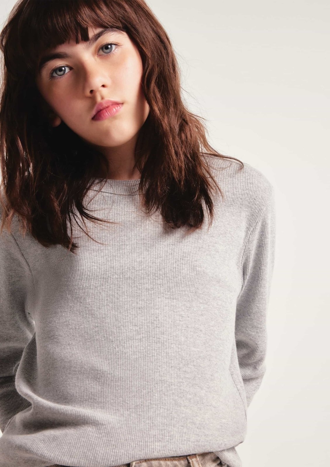 Infantil - Blusa Menina Manga Longa Em Ribana Hering