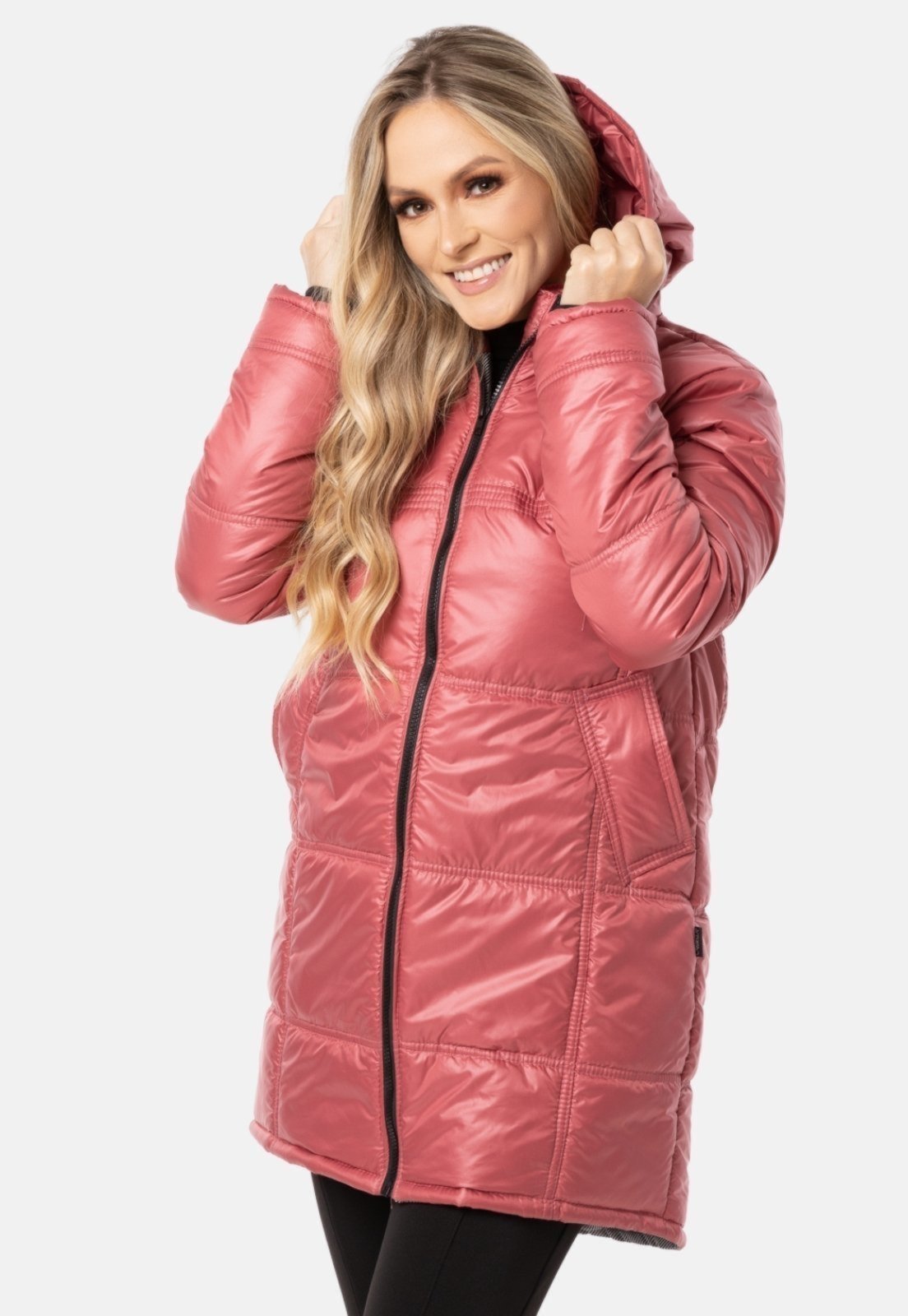 Jaqueta Sobretudo Blusa Acolchoado Bolso Impermeável