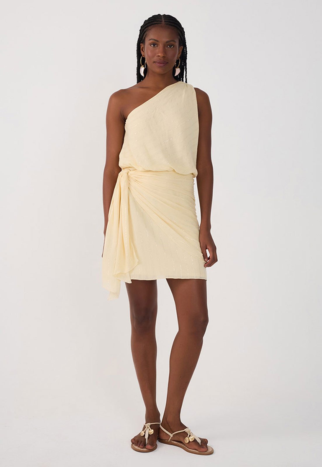 Vestido Dress To Curto Fio Lurex Amarelo