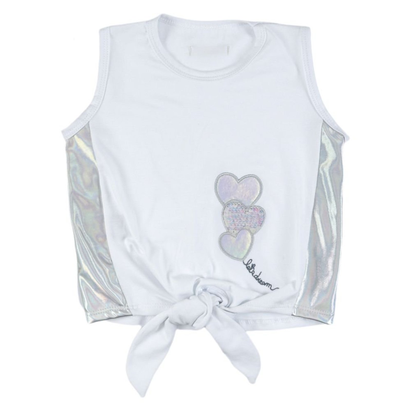 Infantil - Blusa Look Jeans Malha Branca
