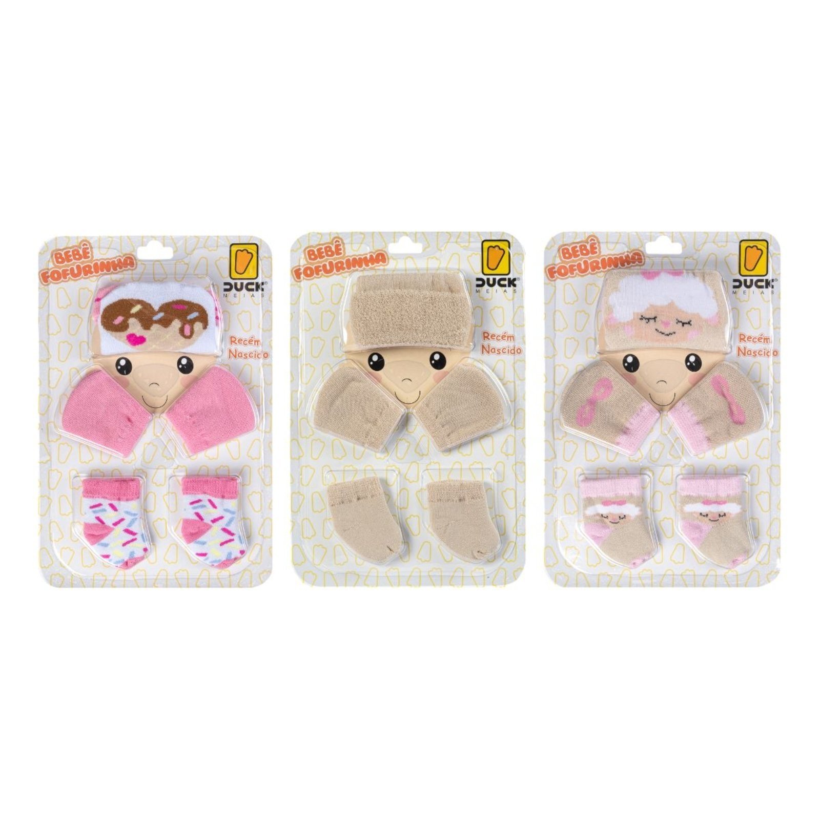 Infantil - Kit 3 conjunto enxoval toca luva e meia recém nascido , conjunto fofo, ideal para usar em qualquer momento