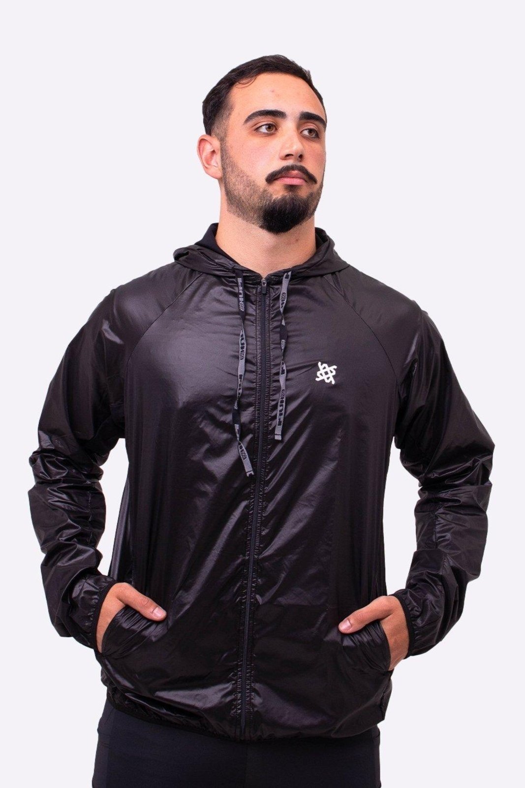 Jaqueta Corta Vento HUPI Masculina Preto Preto