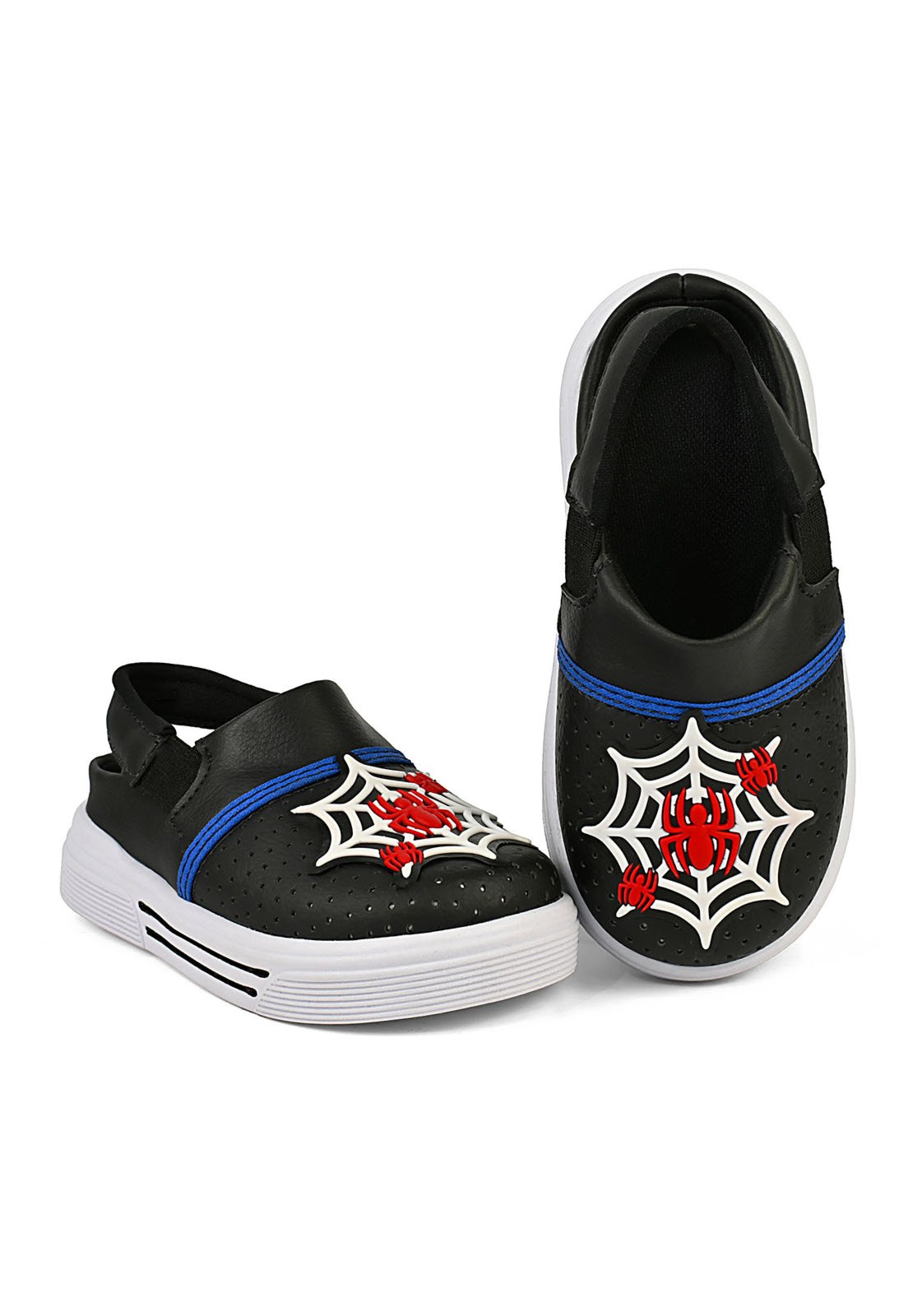 Vista 2 Infantil - Babuche Menino com Enfeite de Aranha Calçado Confortável Antiderrapante Mzkid azul/preto Mzkid azul/preto