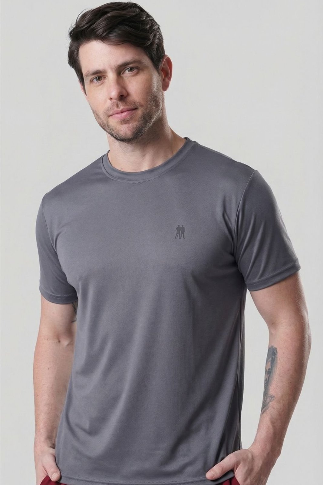 Camiseta Confort Premium Esportiva Polo Wear Cinza Escuro