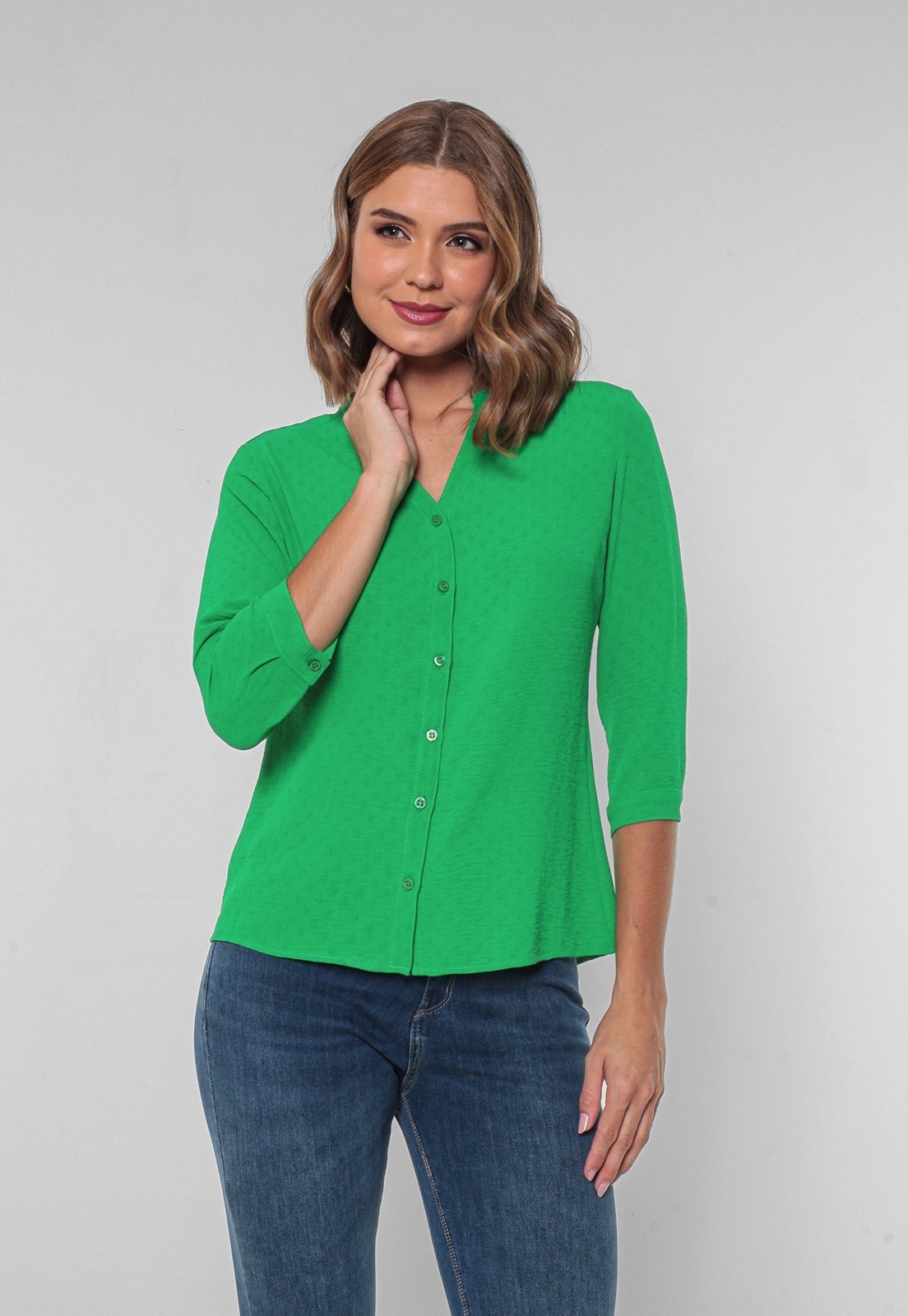 Camisa Intens Manga 3/4 Duna Verde