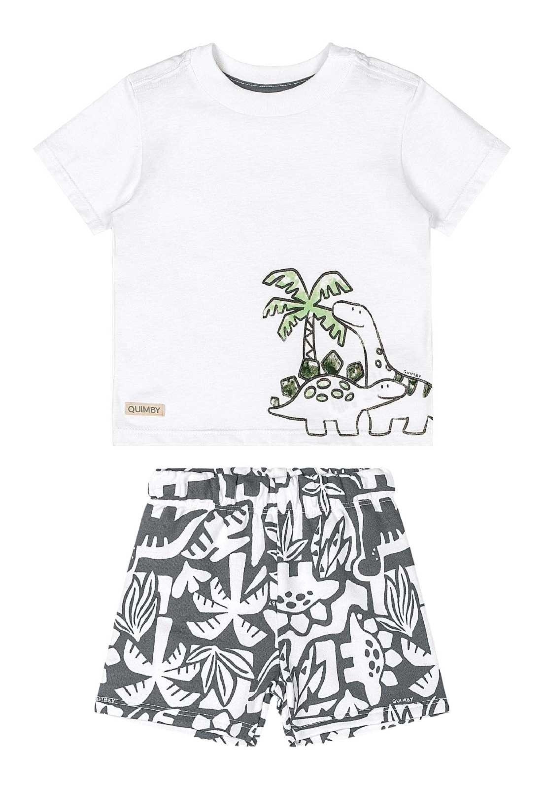 Infantil – Conjunto Dinos para Menino Quimby Branco