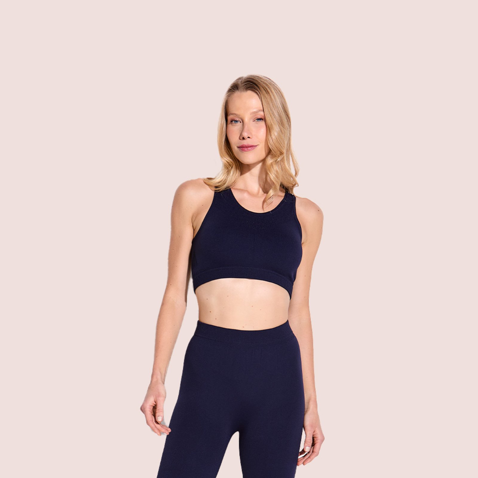 Top Feminino Fitness Trifil Colmeia Sem Costura Marinho