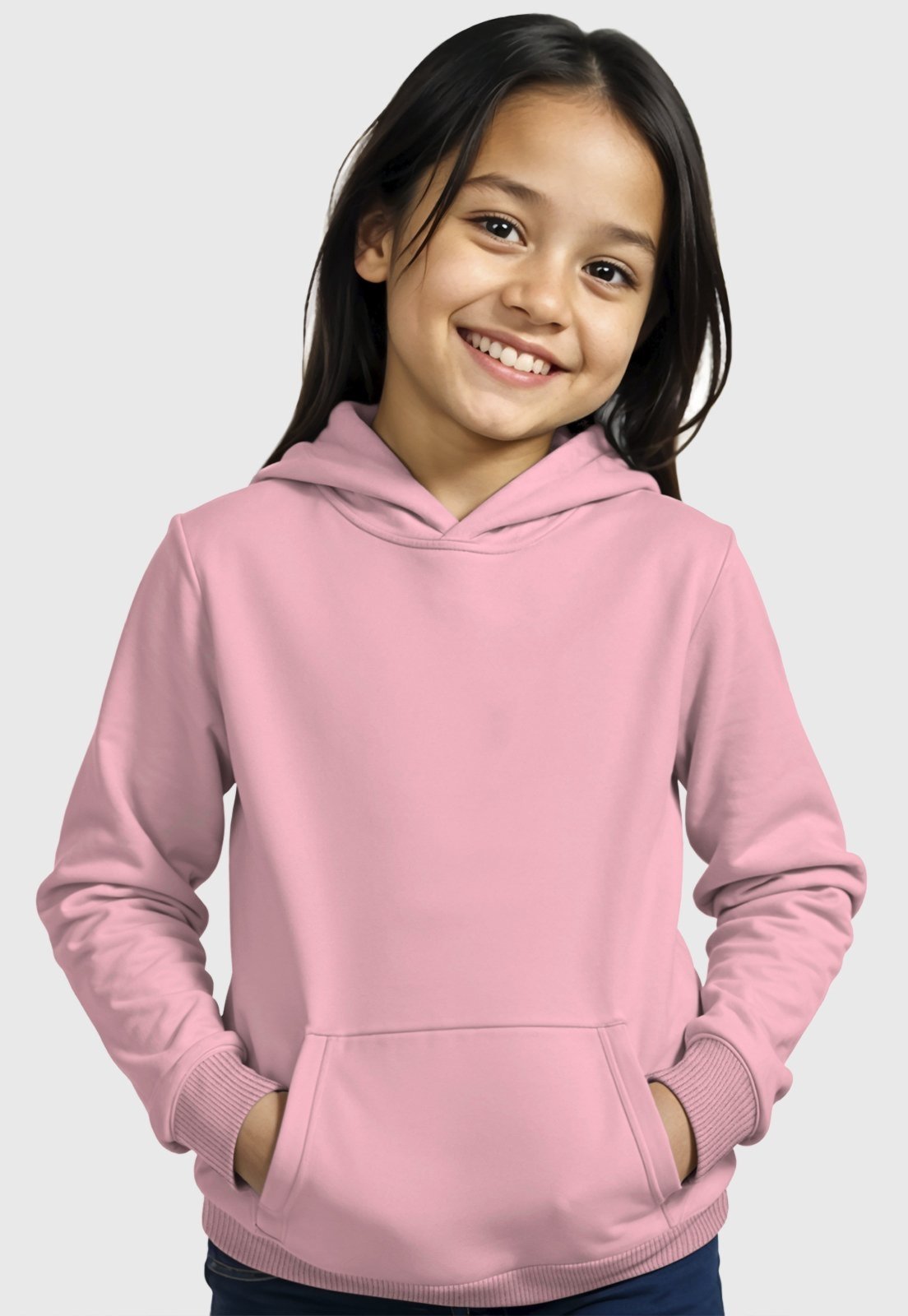 Infantil – Moletom Canguru Menina com Capuz Benellys Rosa Claro