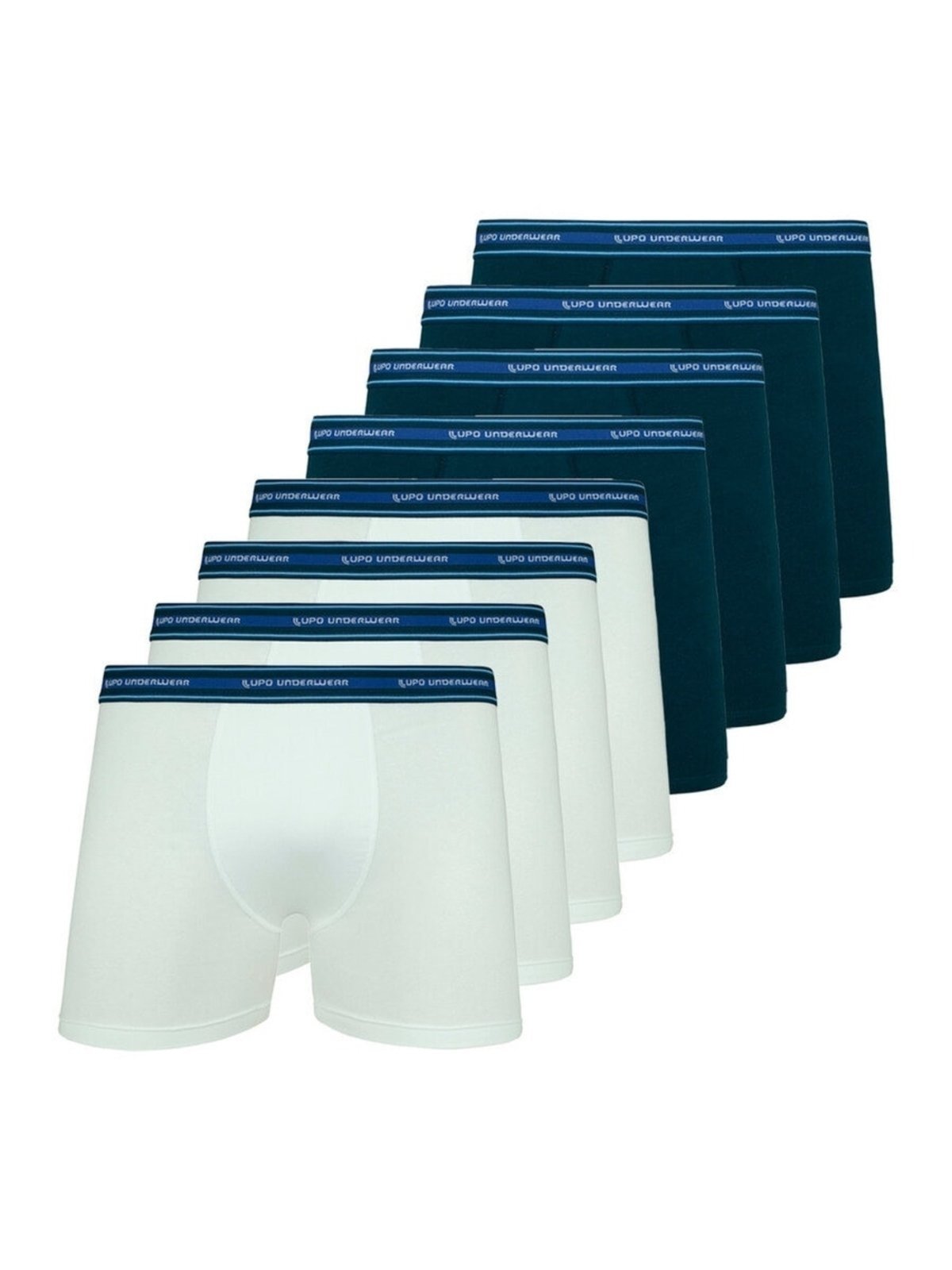Kit com 8 Cuecas Boxer Lupo 523-088 Branco