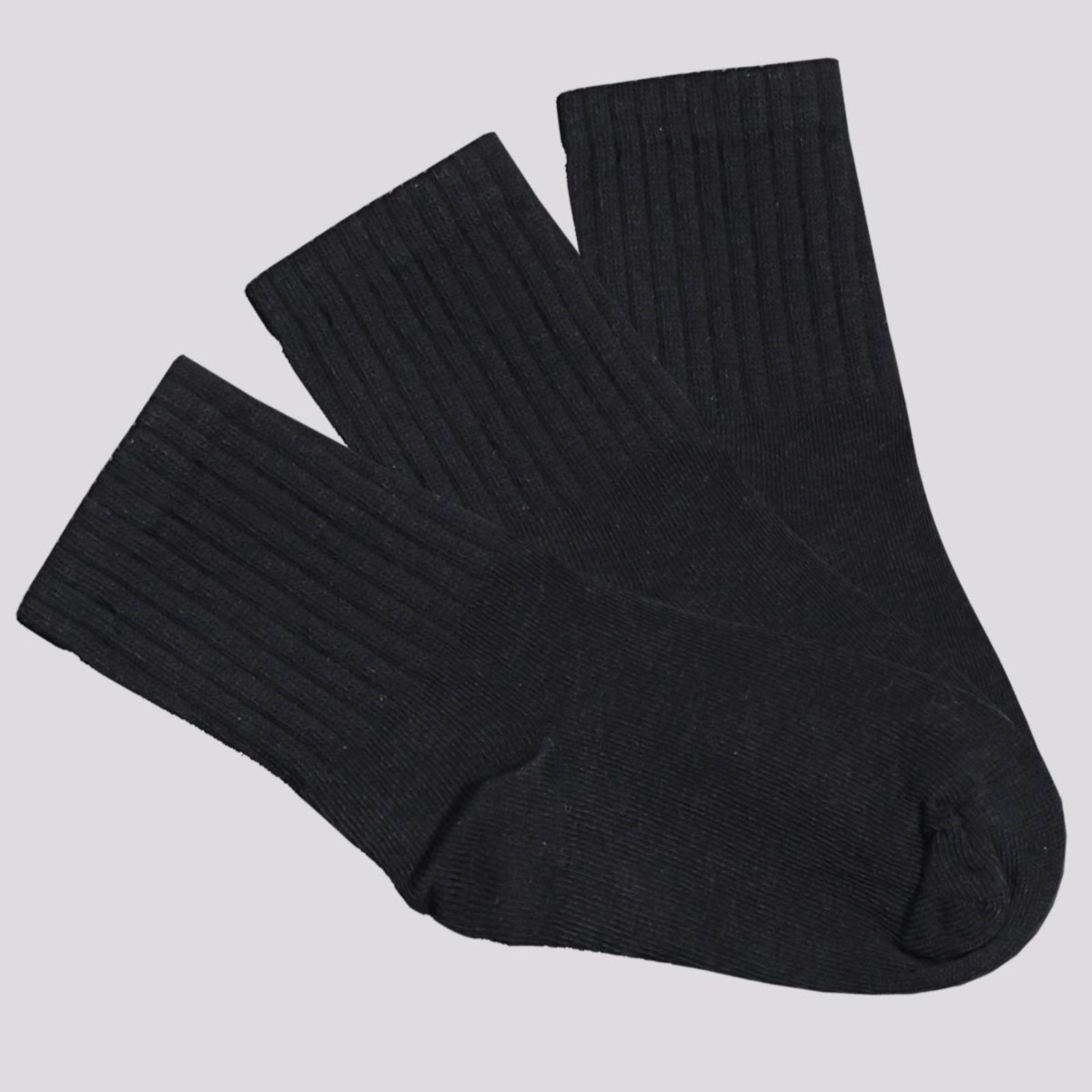 Vista 2 Kit Meia Selene 3 Pares Cano Longo Preta preto SELENE preto