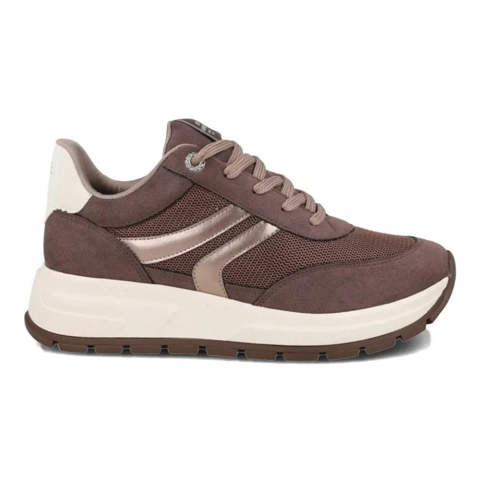 Tênis Casual Feminino Via Marte Confortável Urbano Sintético Marrom