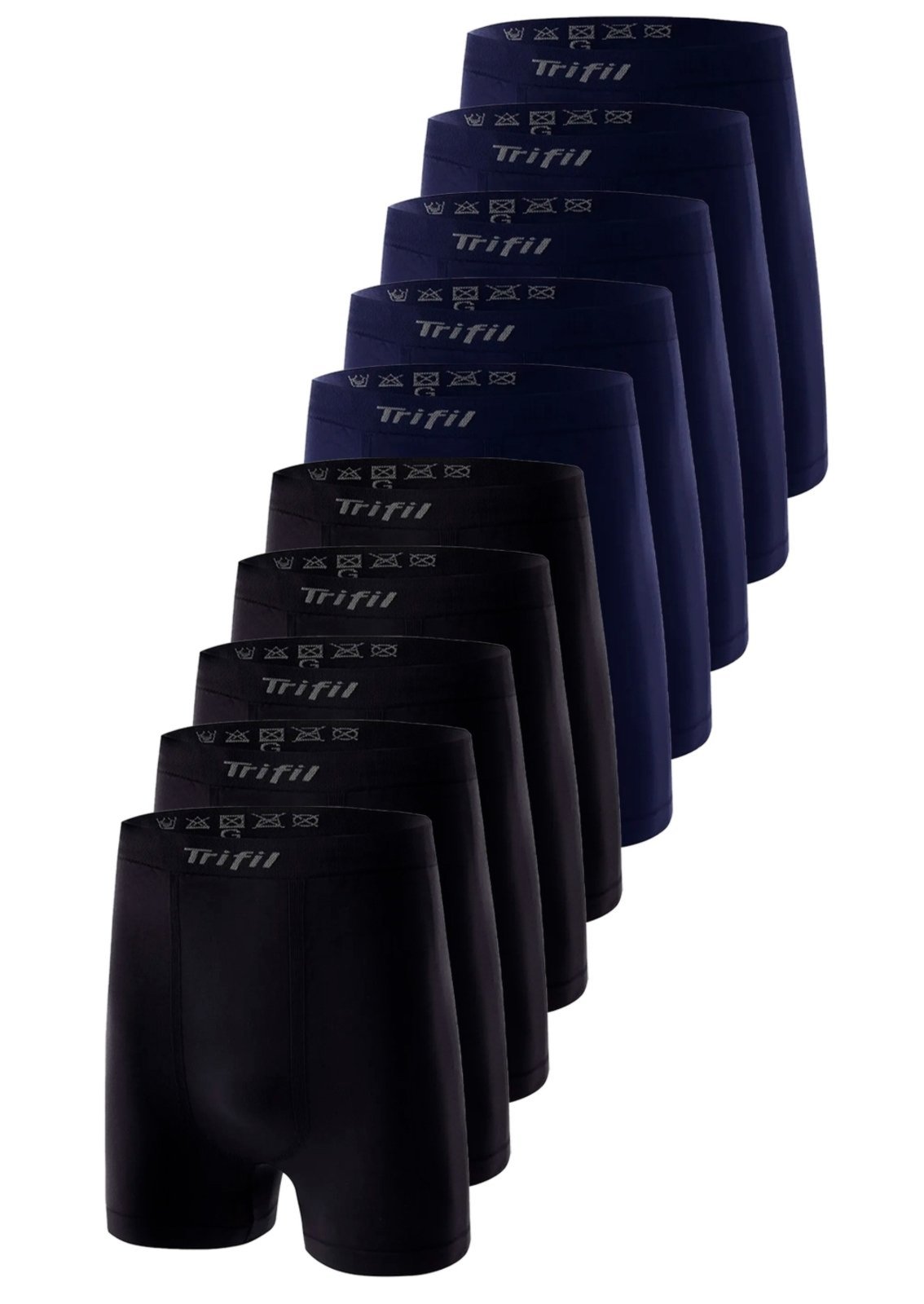 Kit com 10 Cuecas Boxer Trifil 4411 Plus Size Preto