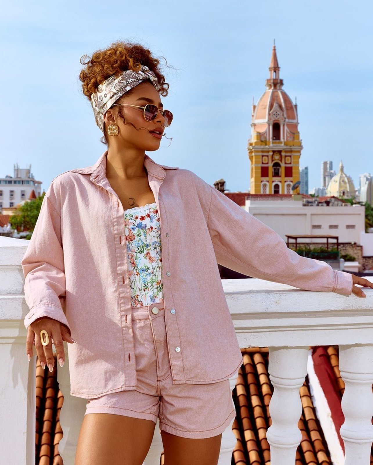 Camisa Feminina Oversize Manga Longa 24898 Castanho Consciência