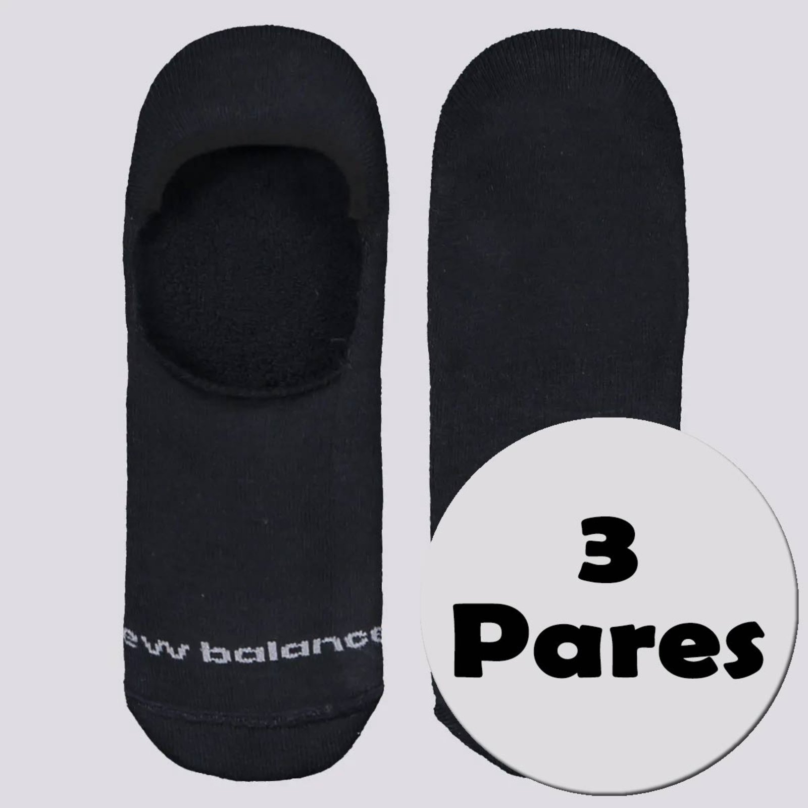 Kit Meia New Balance 3 Pares Basic Preta