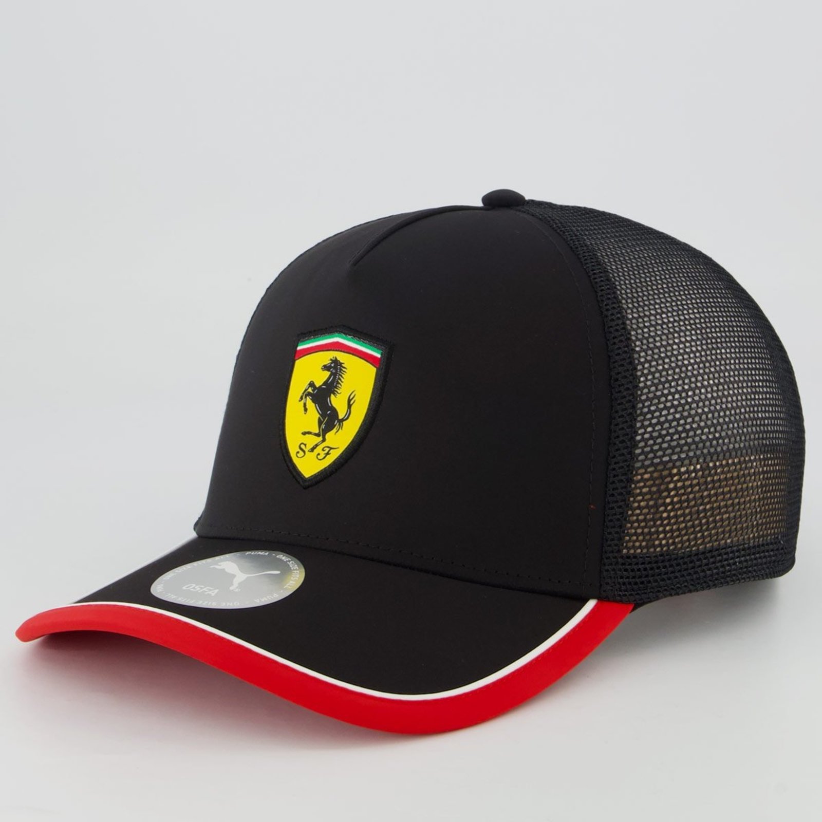 Boné Puma Ferrari Trucker Logo Preto