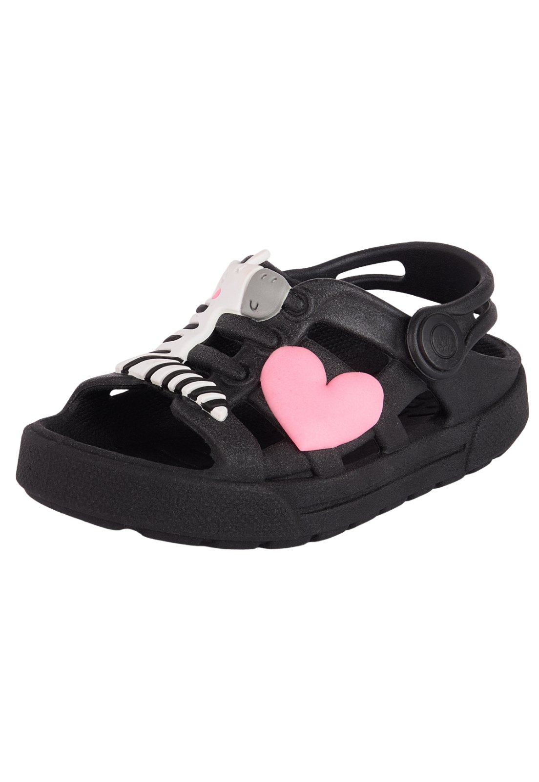 Infantil - Sandália Babuche Plugt Menina Zebra Preto
