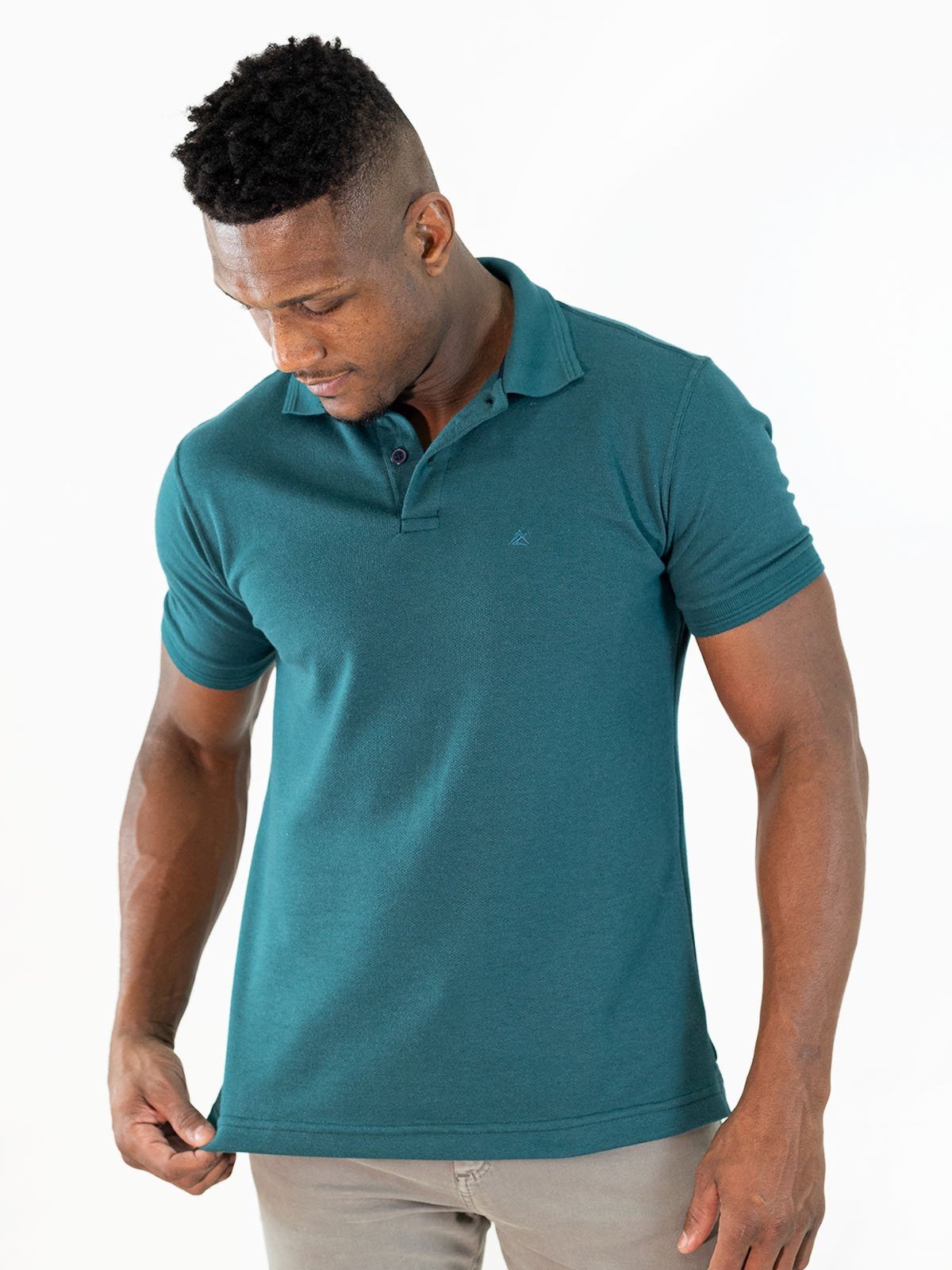 Camisa Polo Tradicional Cinza Preto Verde Algodão Anticorpus
