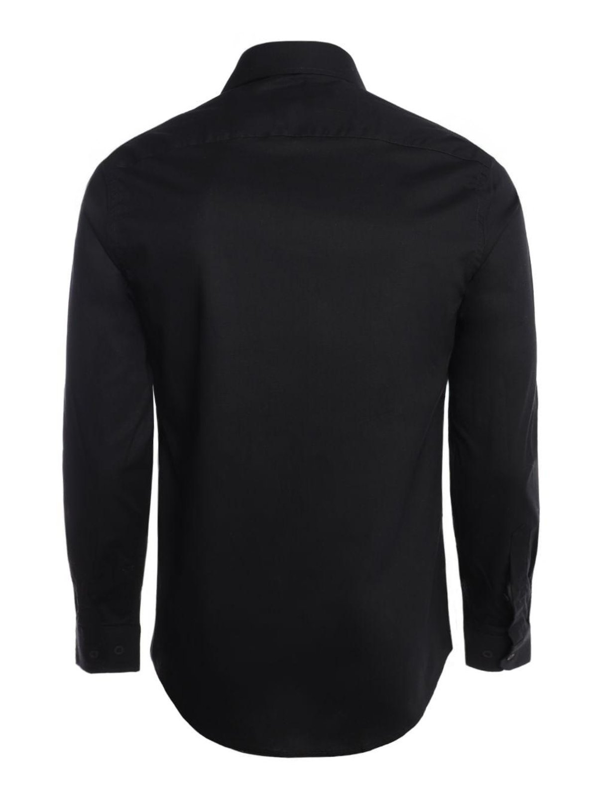 Vista 3 Camisa Slim Manga Longa Eletrón Masculina preto Elétron preto