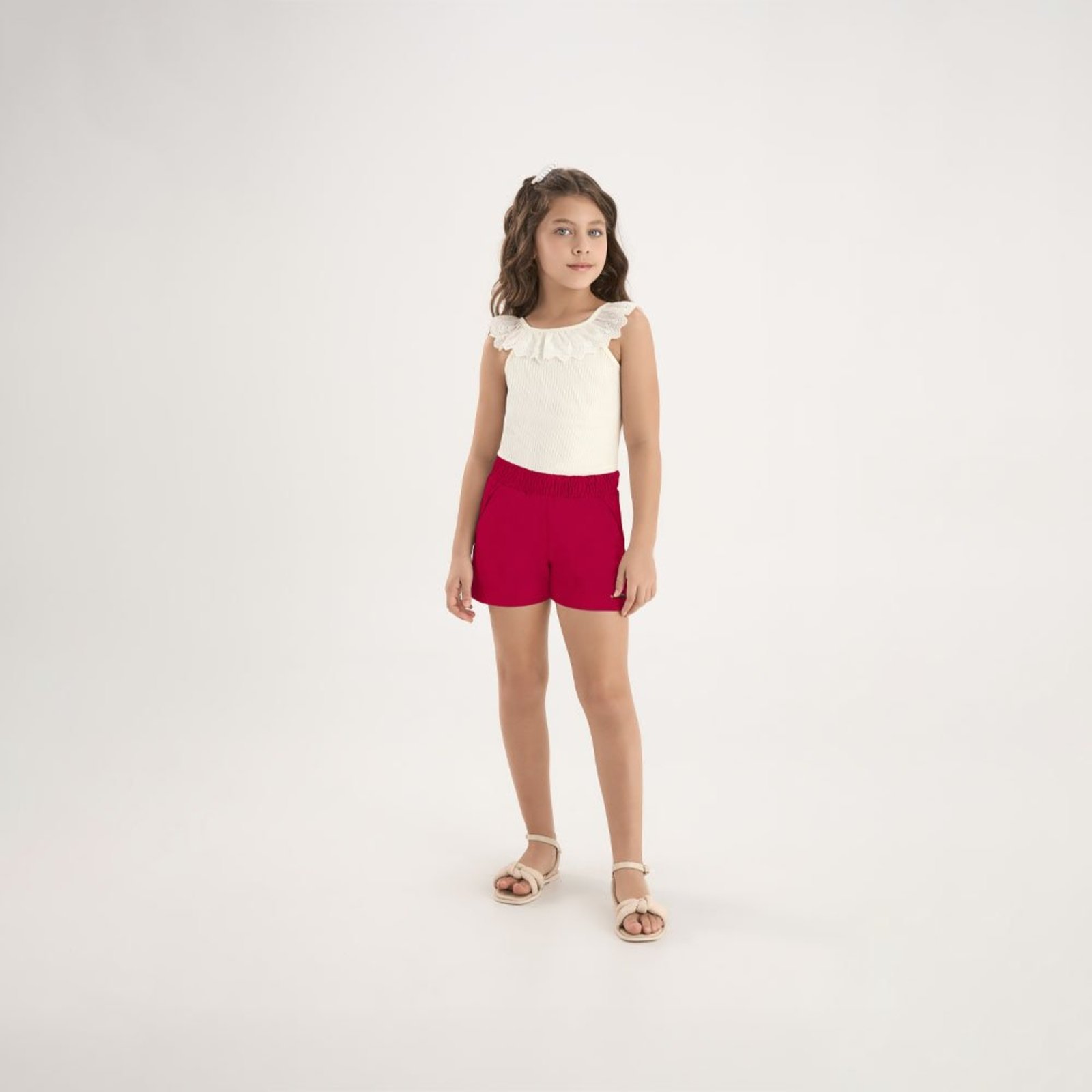 Infantil - Short Vermelho Pulla Bulla Menina - 53808-65