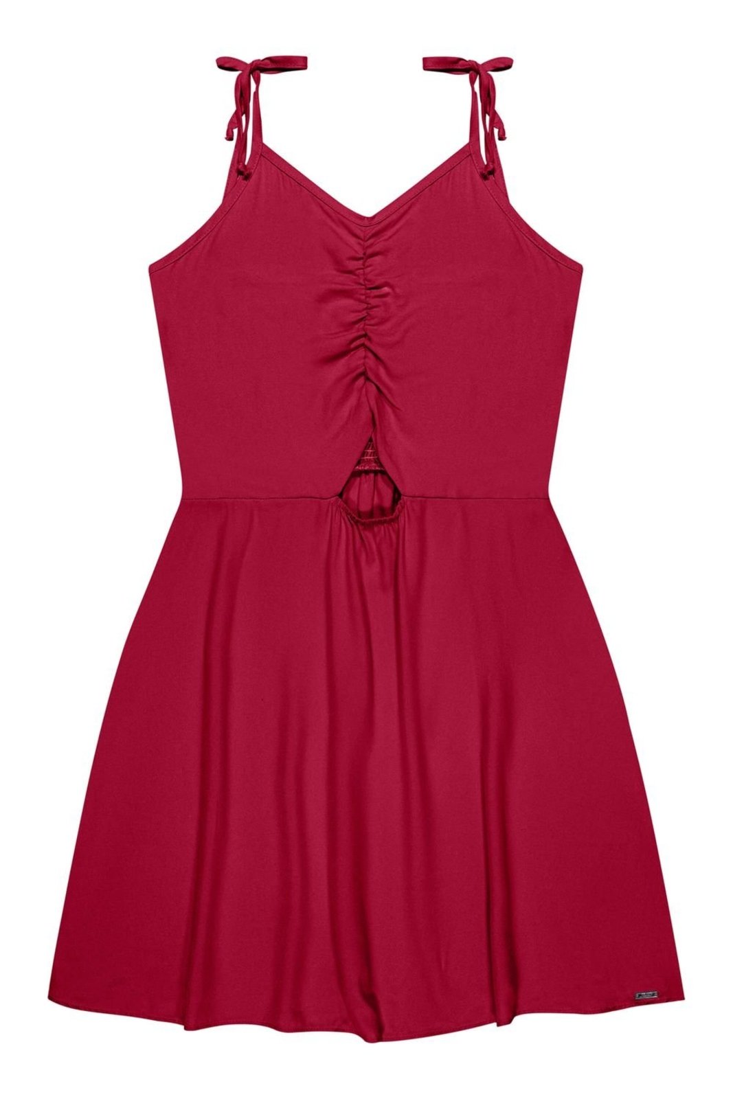 Infantil - Vestido Juvenil Menina Com Franzido Beats Vermelho