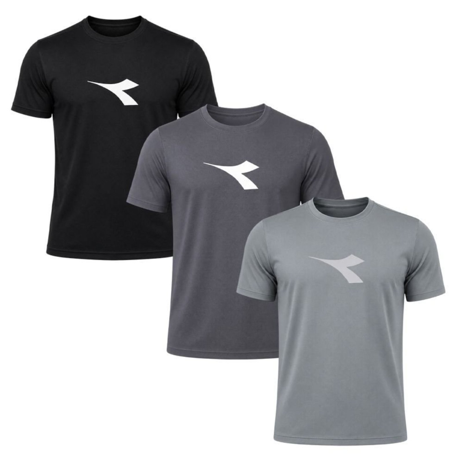 Kit 3 Camisetas Diadora Big Logo Masculino - Cinza - Diadora