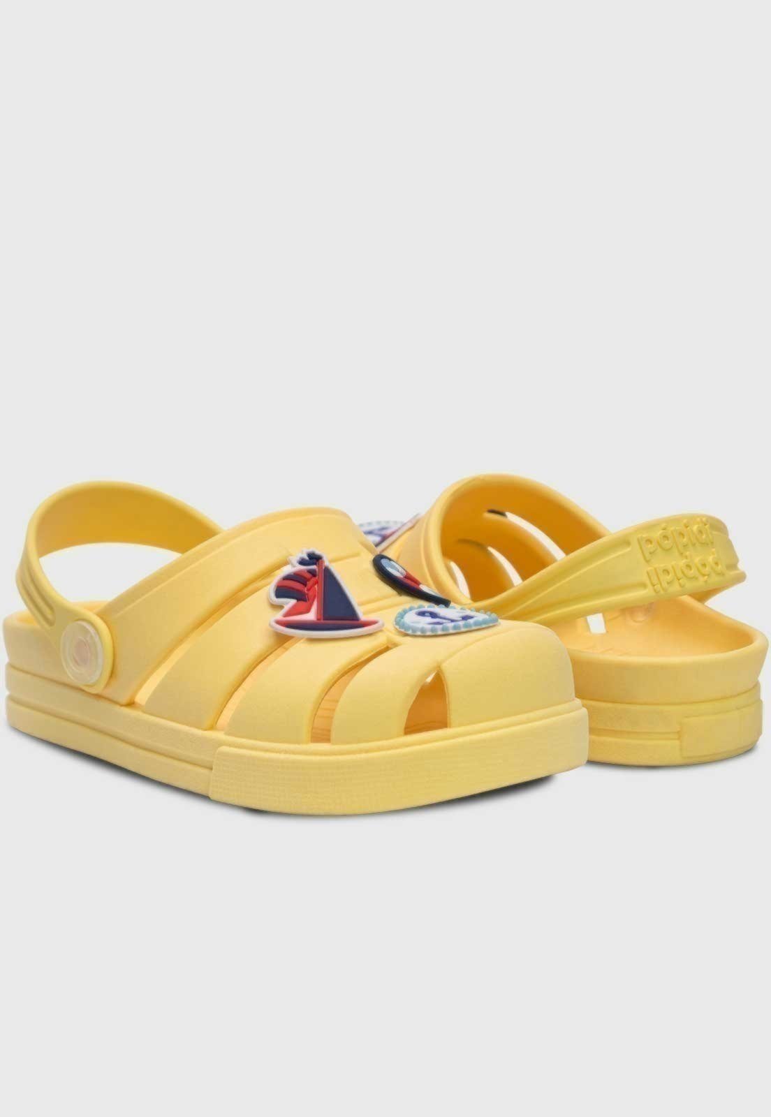 Vista 3 Infantil - Sandalia Babuche Popidi Menino Marinheiro amarelo Pópidí amarelo