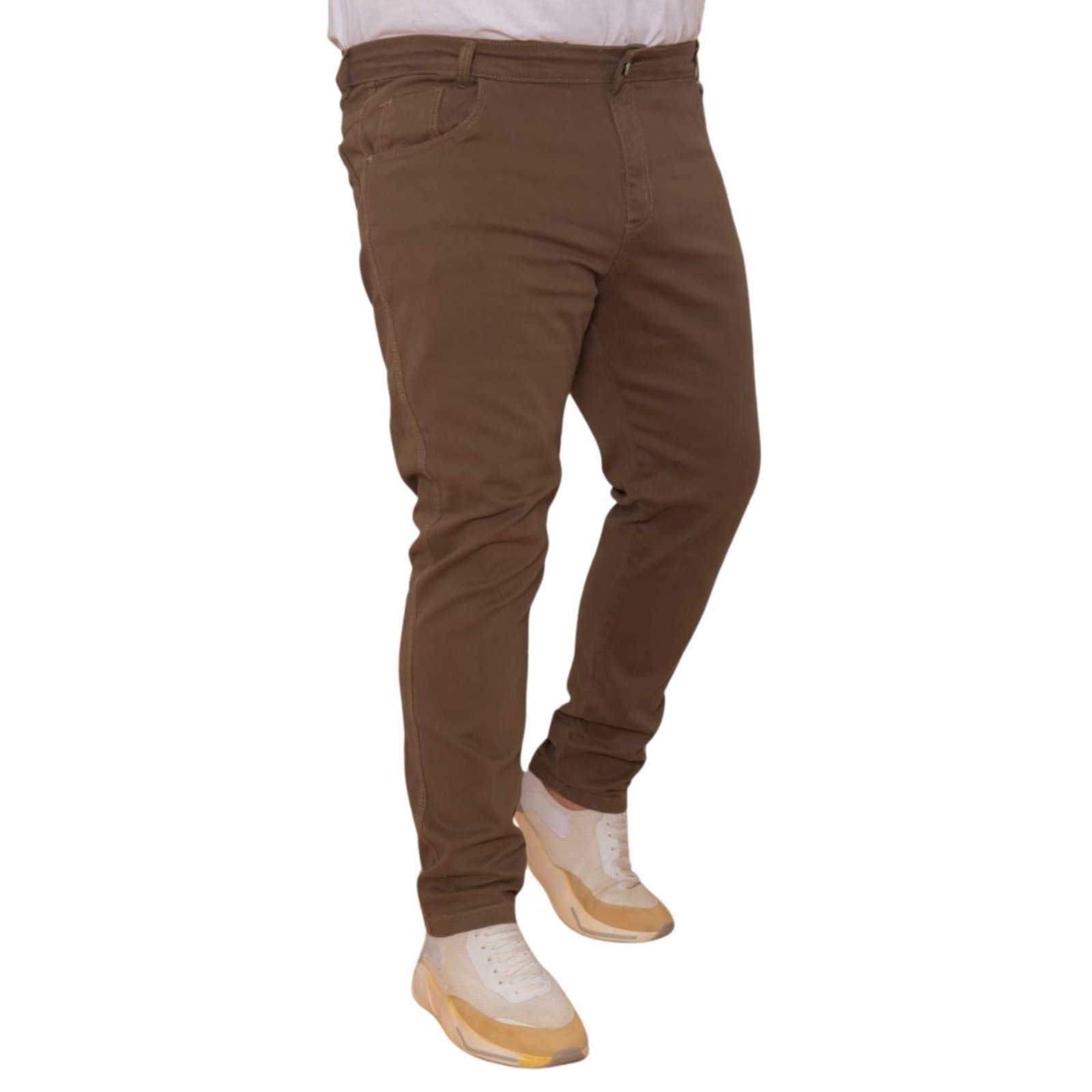 Vista 3 Calça Plus Size Moda Masculina Jeans Loka marrom Jeans Loka marrom